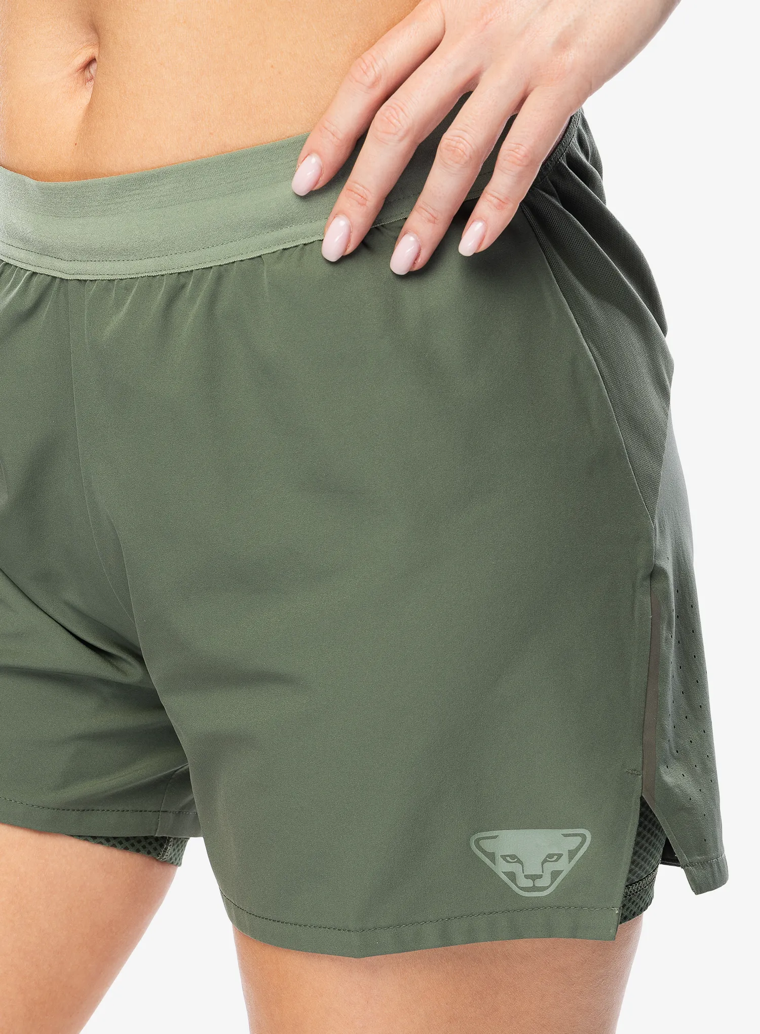 Ženske tekaške kratke hlače Dynafit Alpine Pro 2/1 Shorts - thyme/thyme
