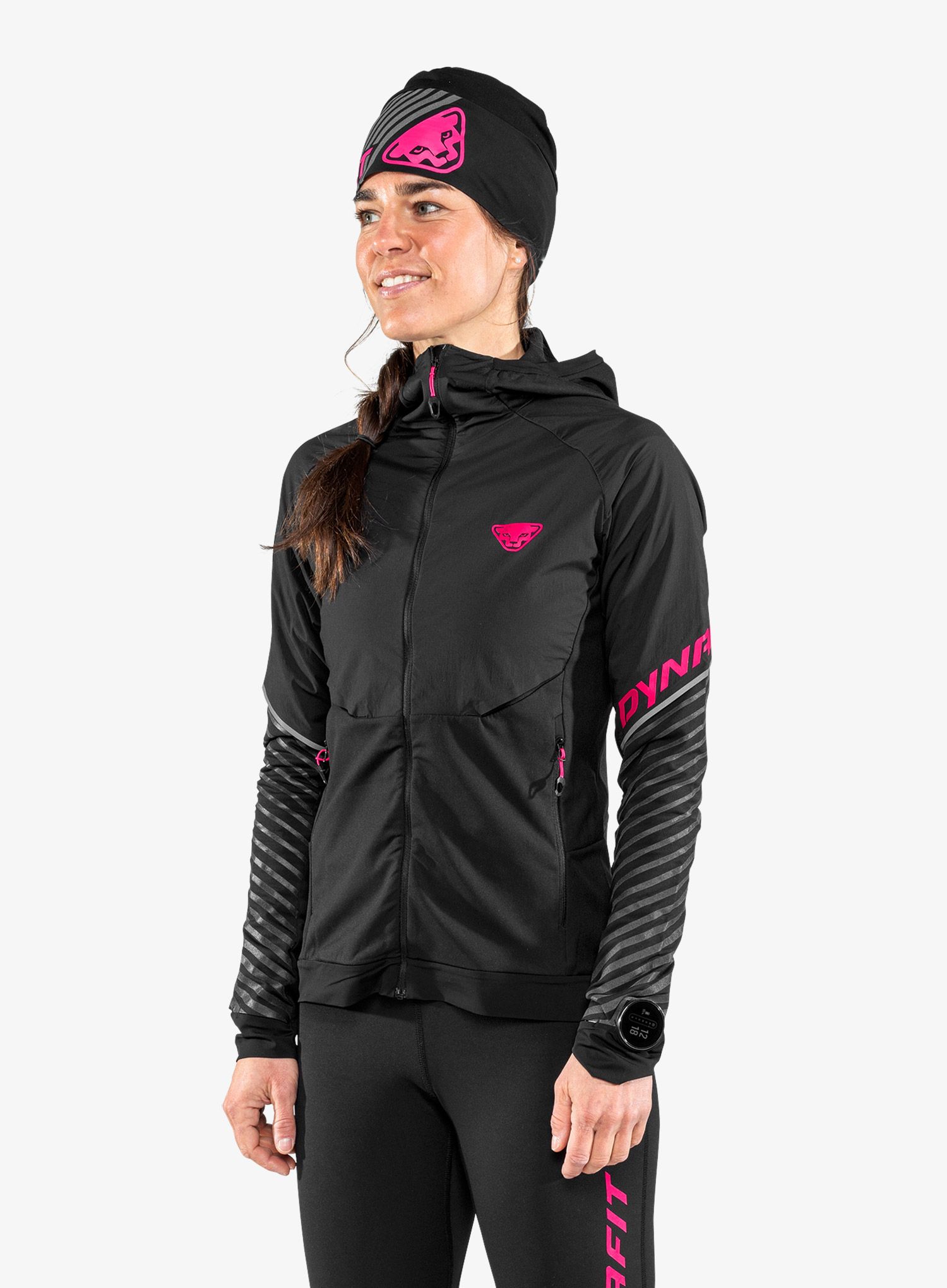 Kapa za tek Dynafit Alpine Reflective Beanie - black out/pink glo
