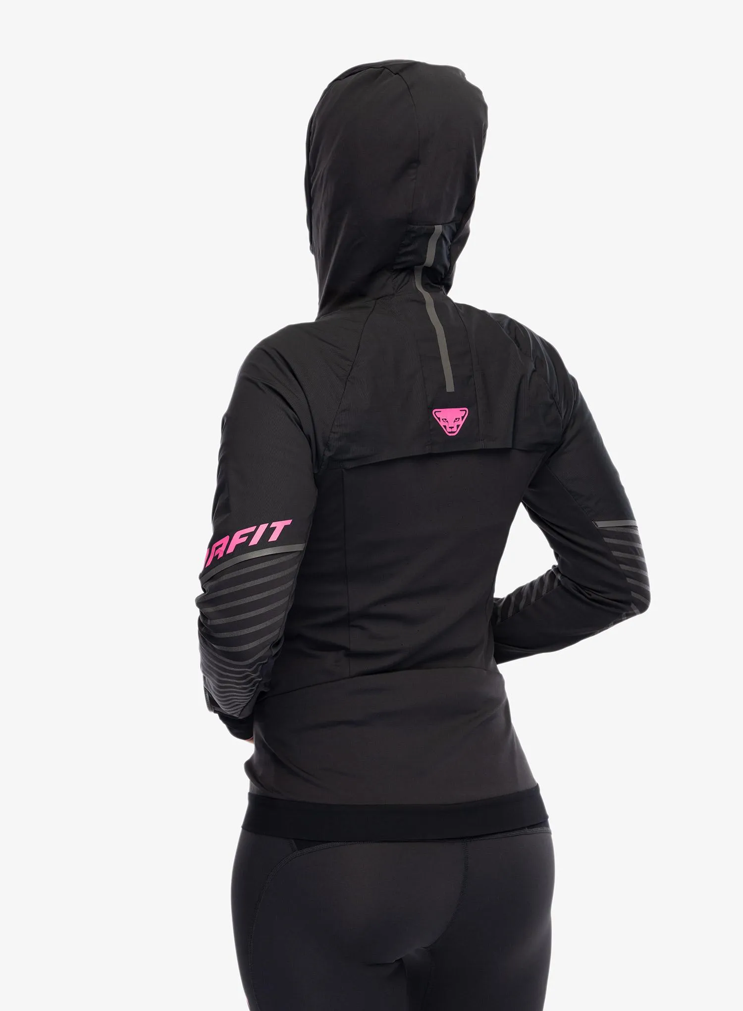 Ženska jakna za tek Dynafit Alpine Reflective Jacket - black out/pink glo