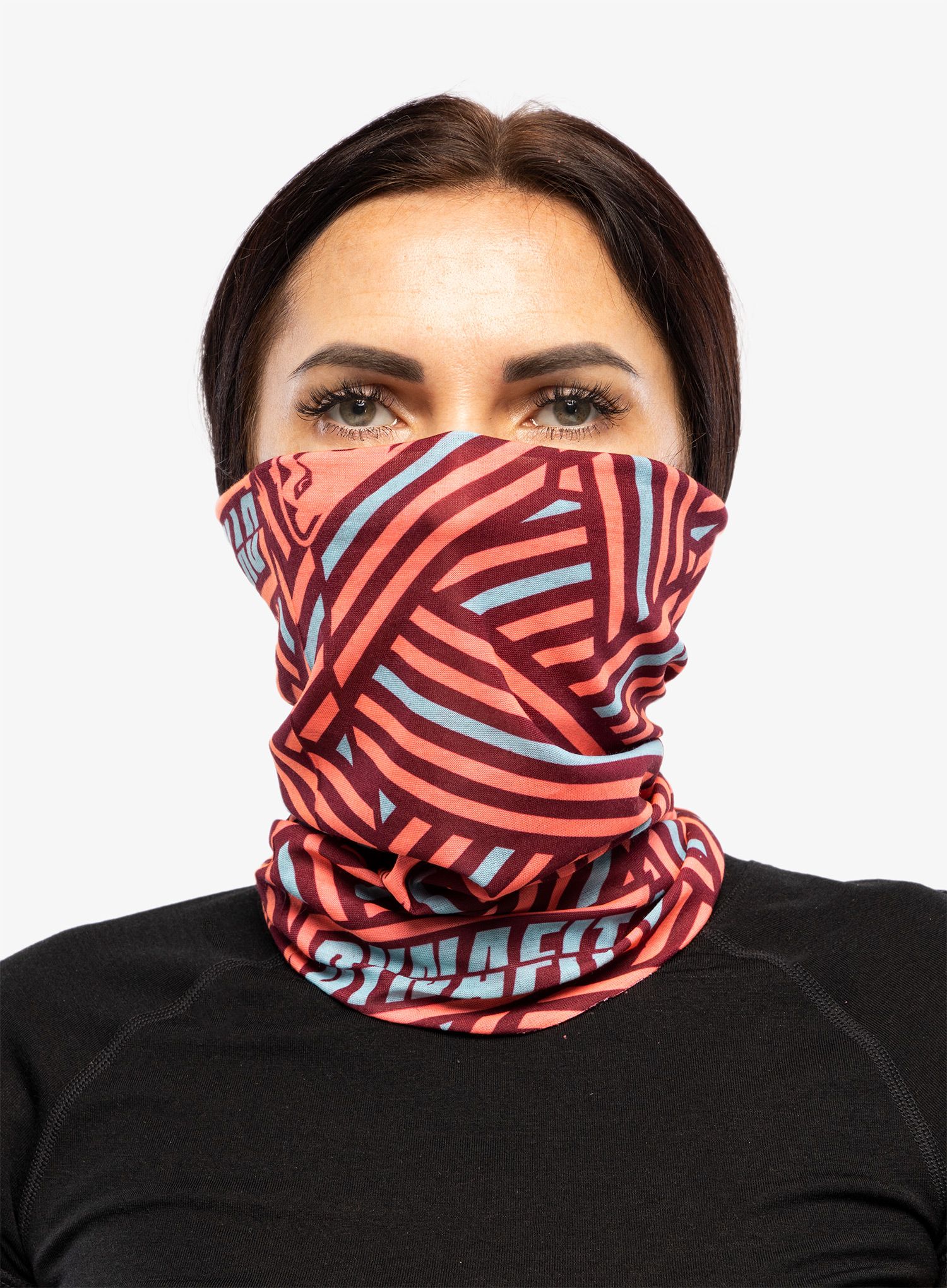Večnamenska ruta Dynafit Logo Neck Gaiter - fluo coral/razzle dazzle