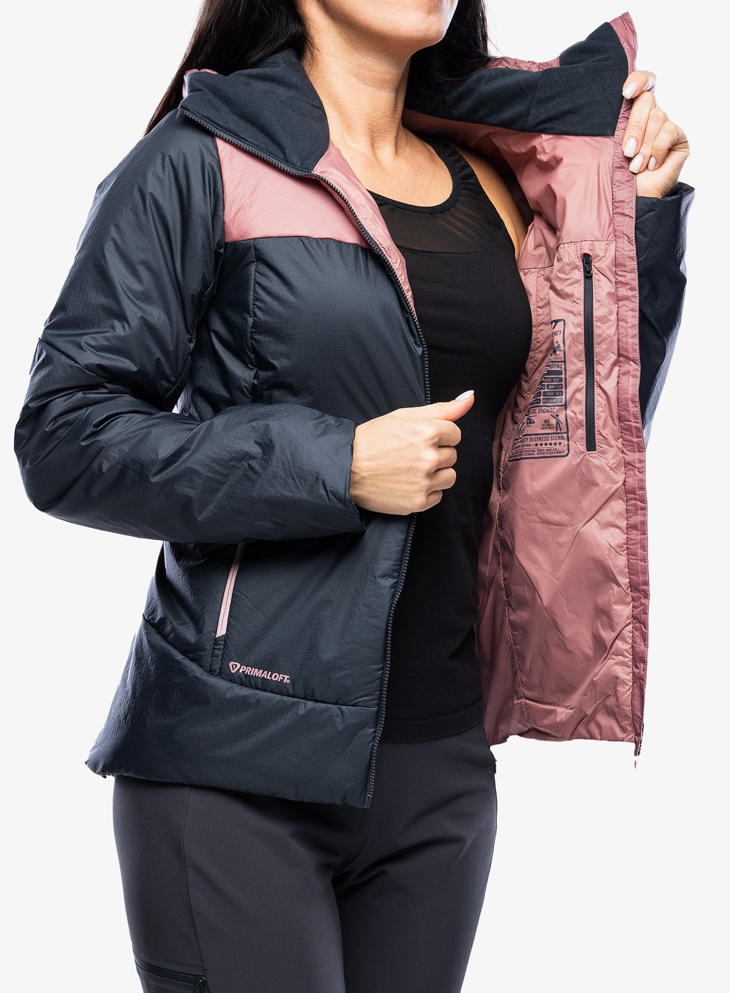 Ženska jakna za turno smučanje Dynafit Radical PRL Hood Jacket - blueberry/mokarosa