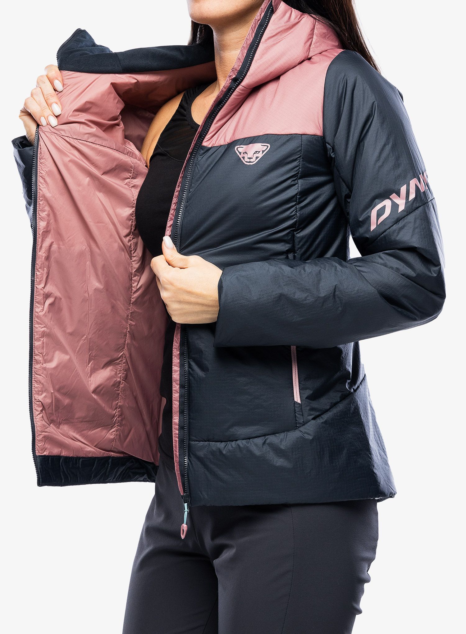 Ženska jakna za turno smučanje Dynafit Radical PRL Hood Jacket - blueberry/mokarosa