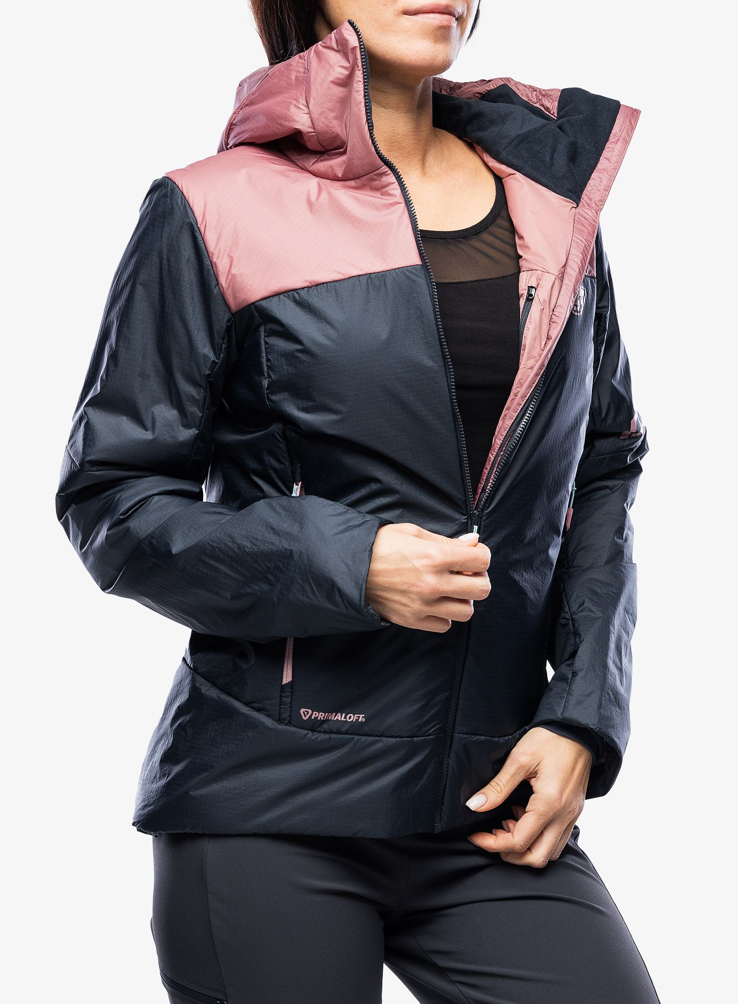Ženska jakna za turno smučanje Dynafit Radical PRL Hood Jacket - blueberry/mokarosa