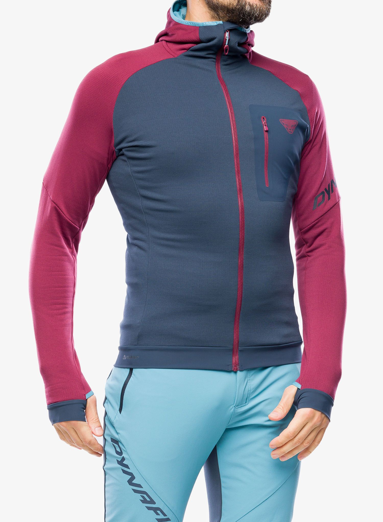 Jopica s kapuco Dynafit Radical Polartec Hooded Jacket - burgundy