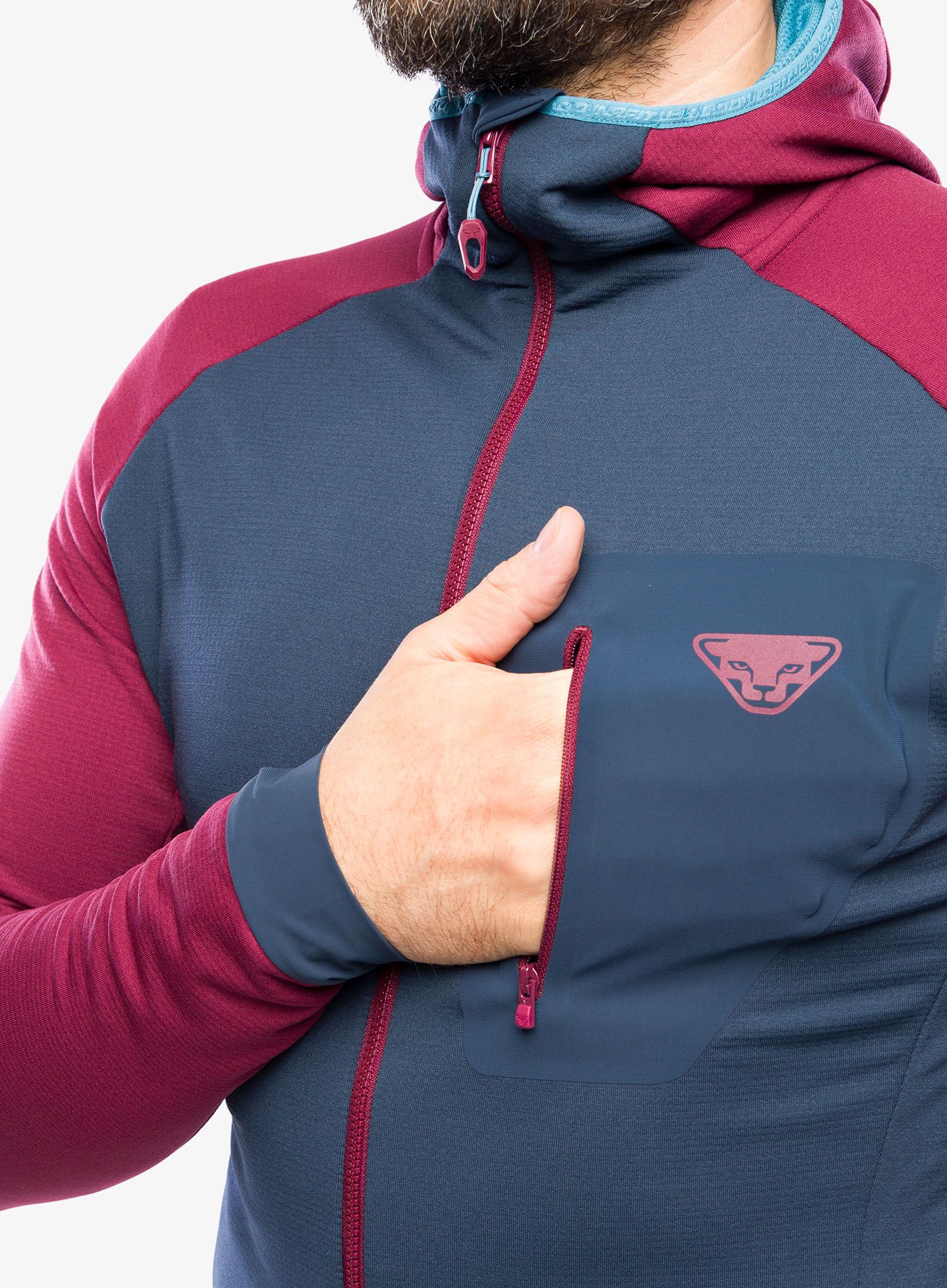 Jopica s kapuco Dynafit Radical Polartec Hooded Jacket - burgundy