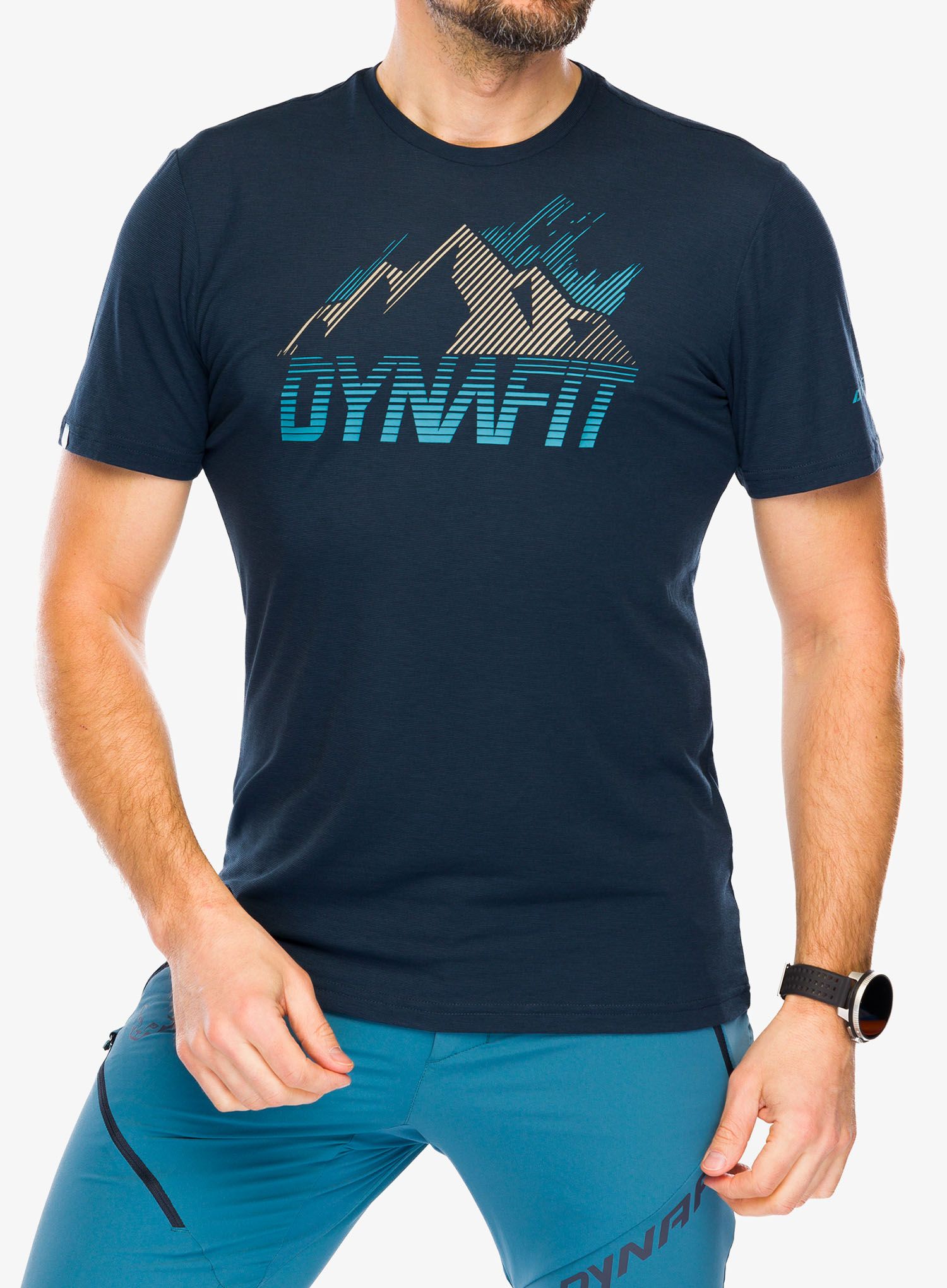 Športna majica Dynafit Transalper Graphic S/S Tee - blueberry/blueberry