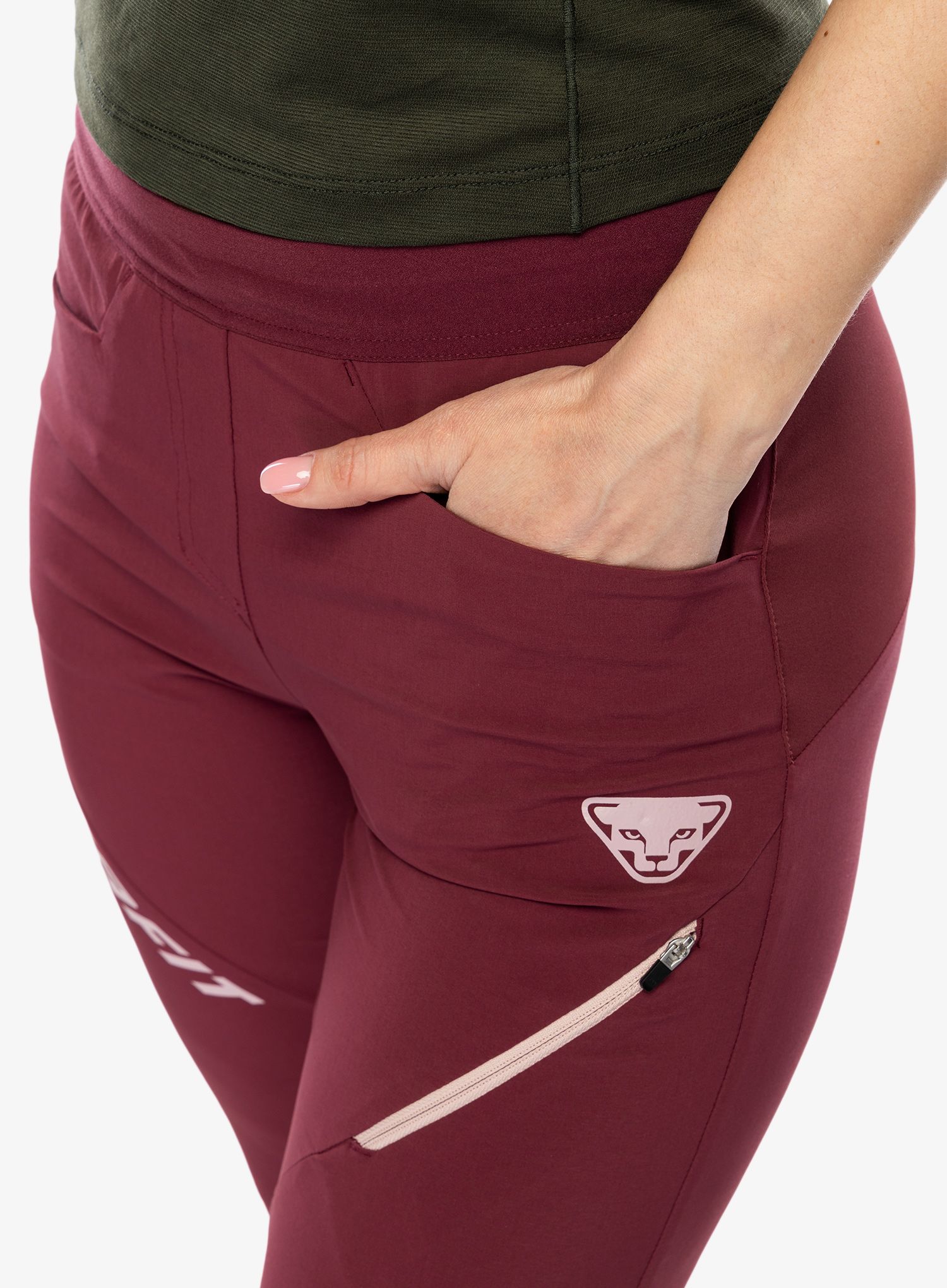Ženske pohodniške hlače Dynafit Transalper Hybrid Pants - burgundy