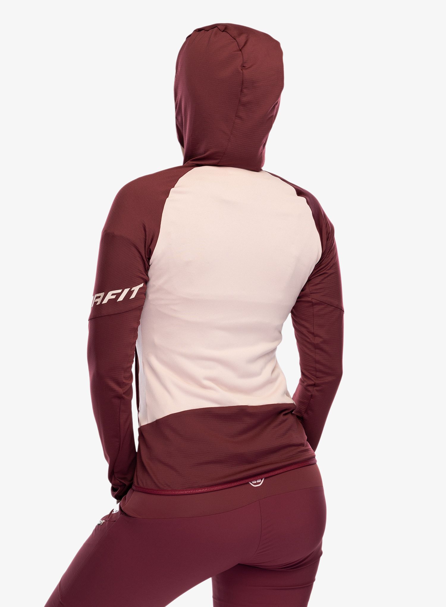 Ženska jopica s kapuco Dynafit Transalper Light PTC Hoody - burgundy