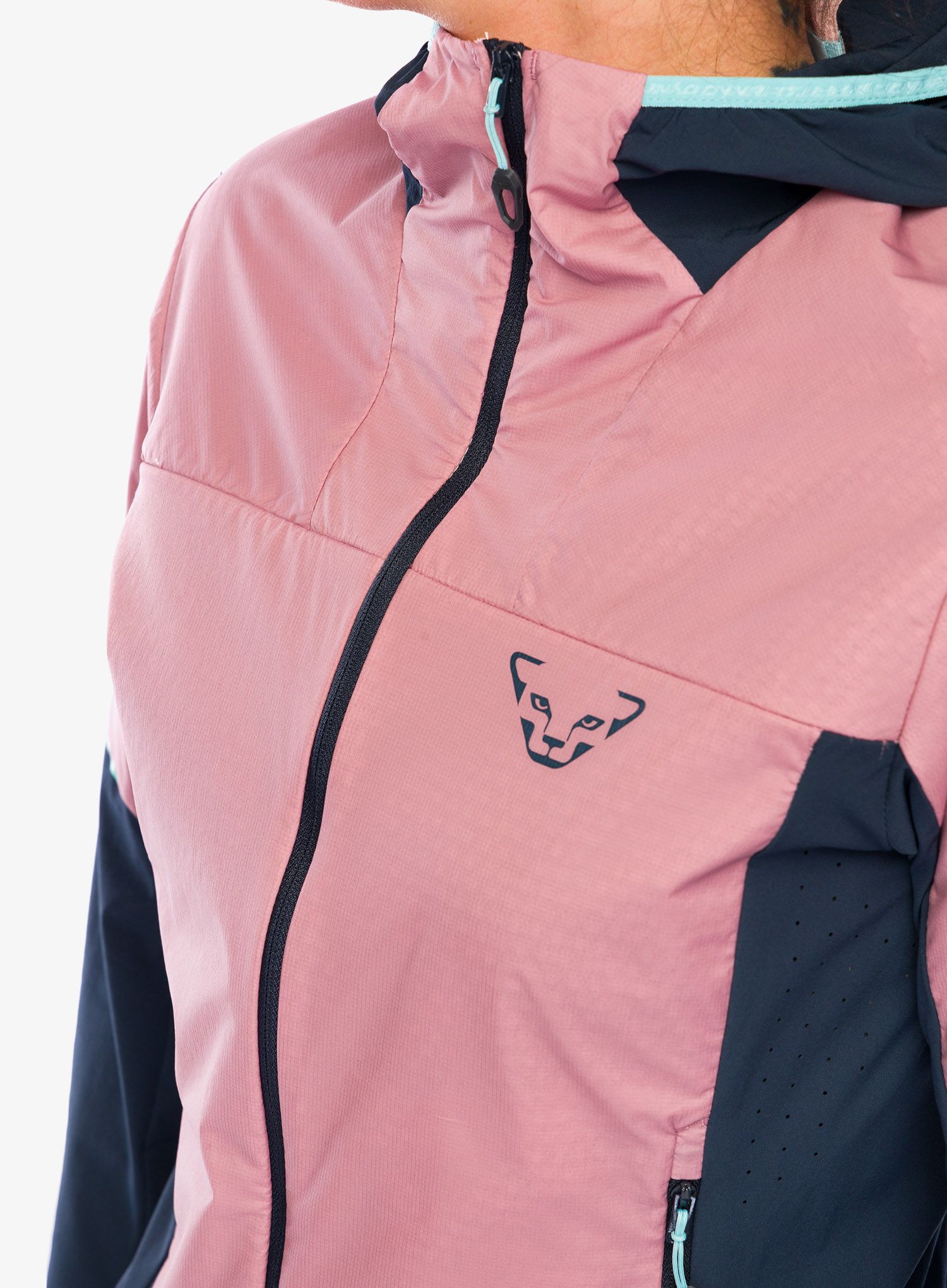 Ženski flis Dynafit Traverse Alpha Hooded JKT - mokarosa