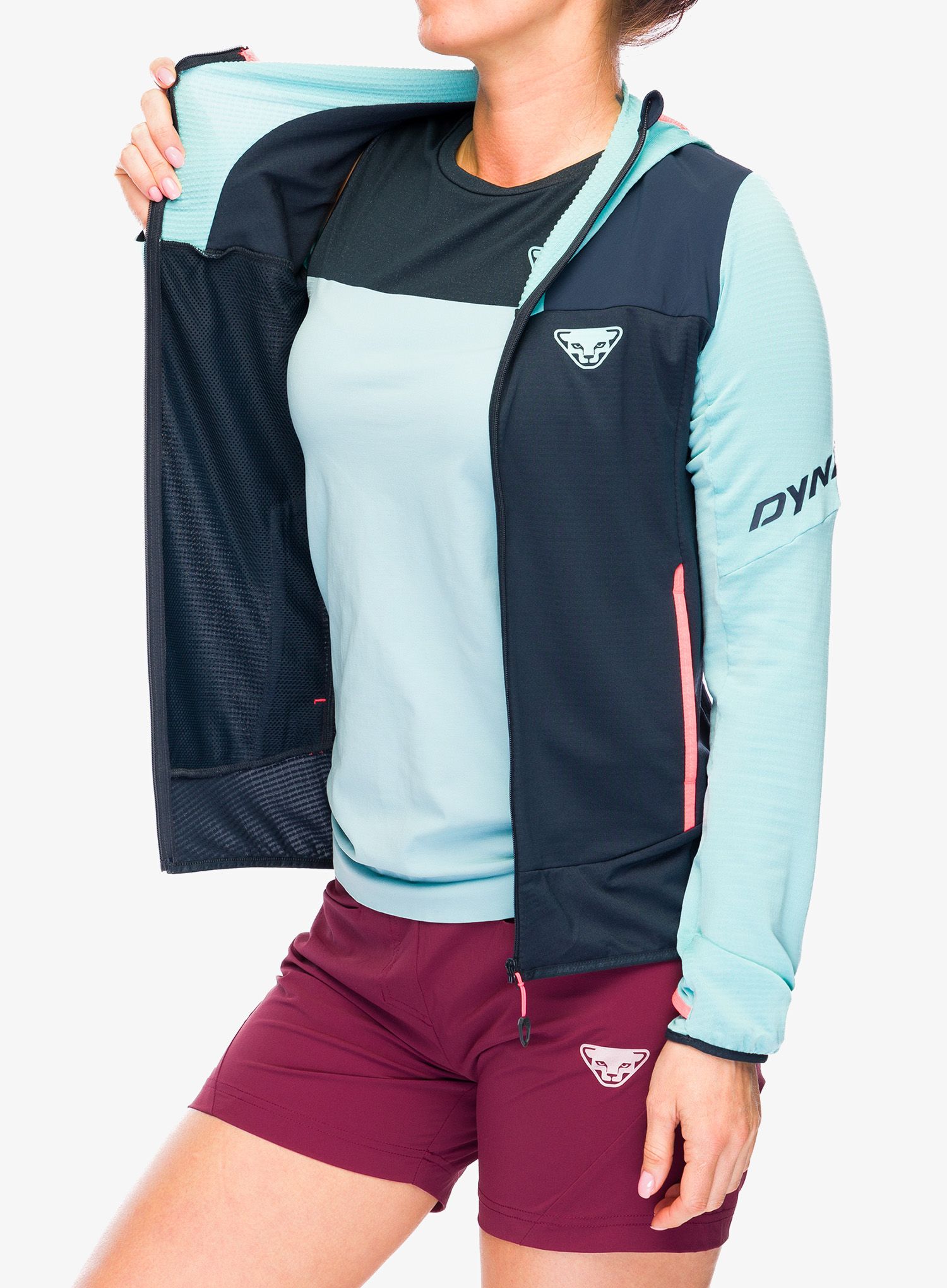 Ženska jopa s kapuco Dynafit Traverse Ptc Hooded JKT - marine blue/blueberry