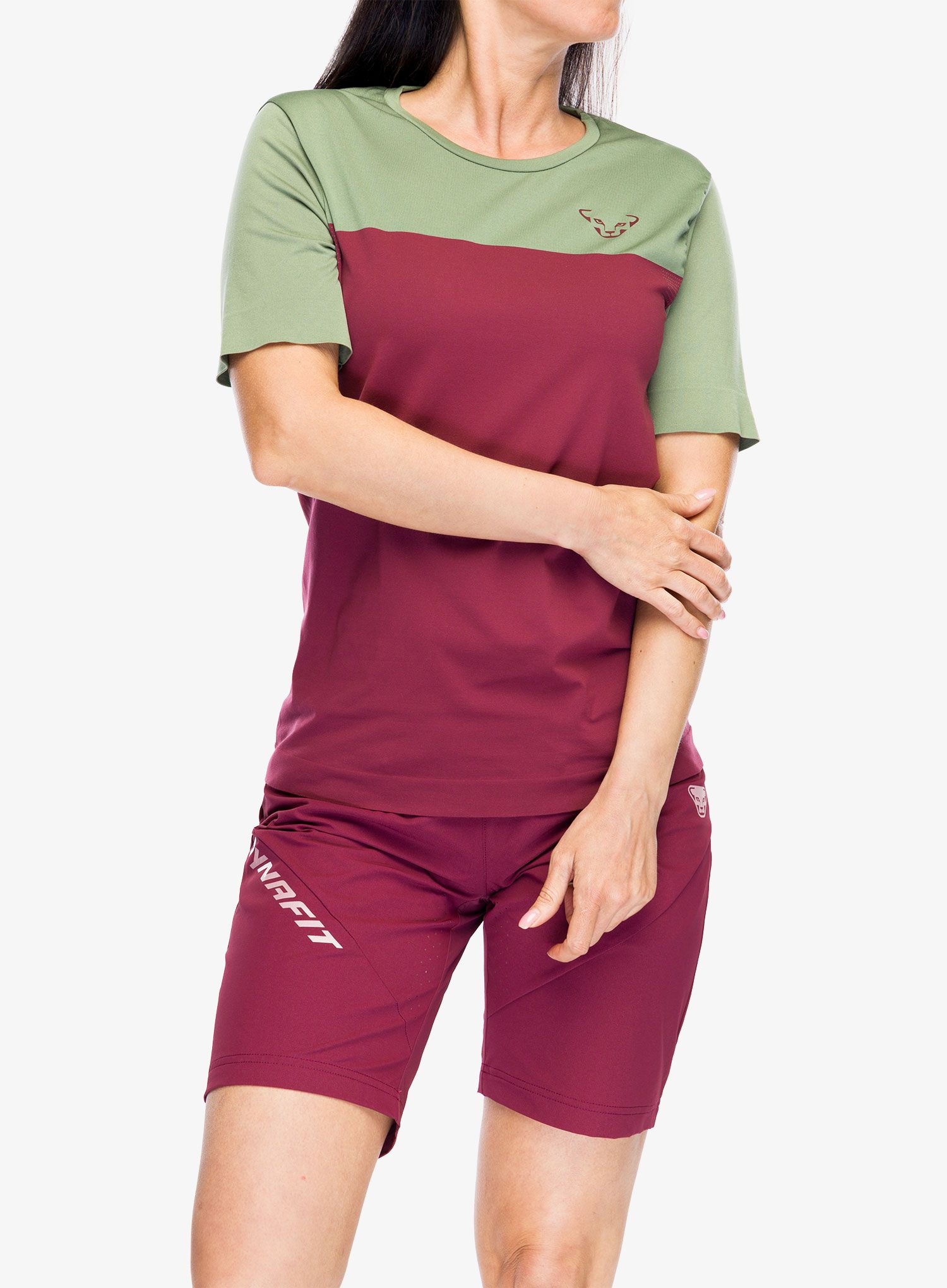 Ženska športna majica Dynafit Traverse S-Tech S/S Tee - burgundy