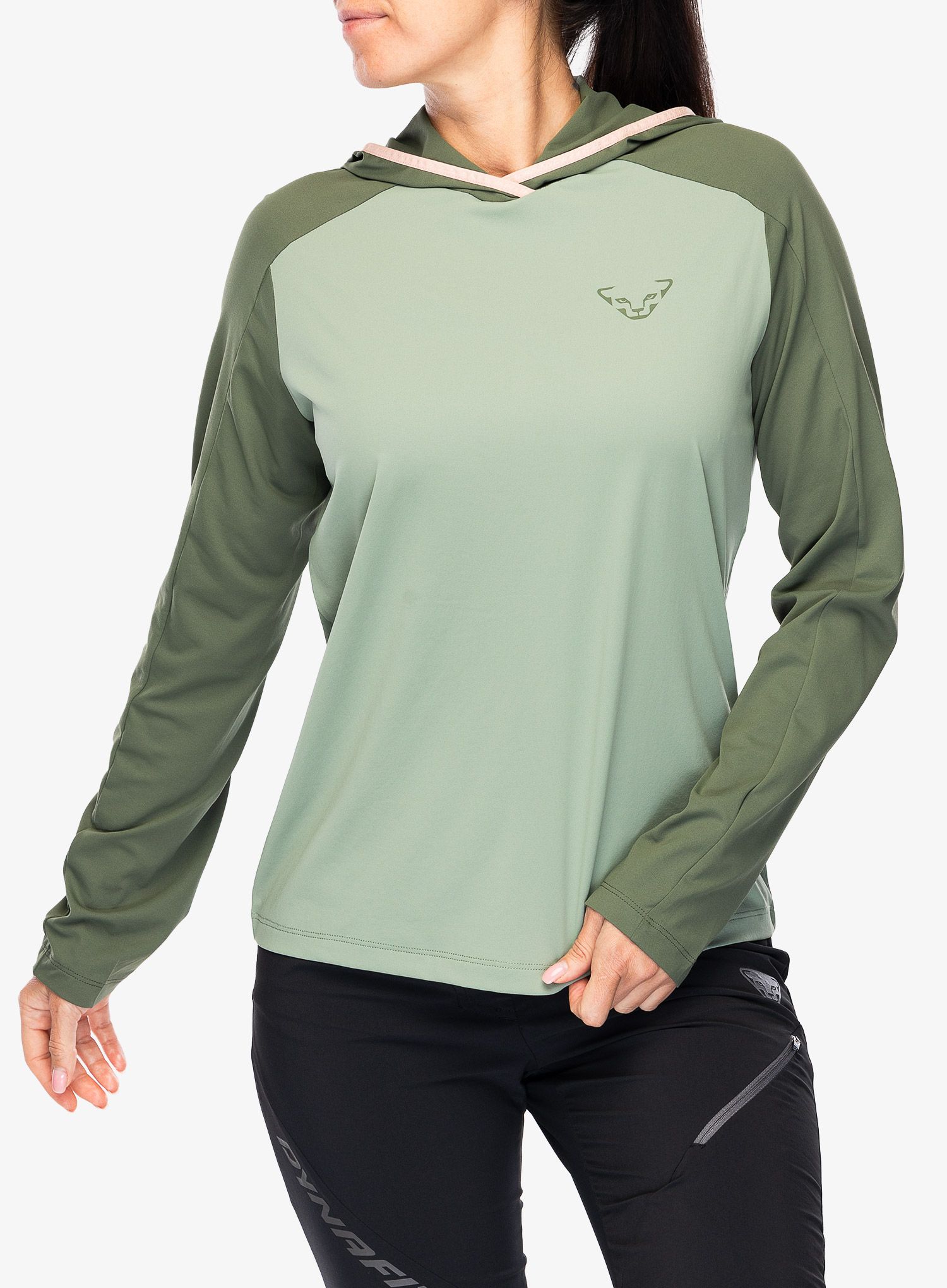 Ženska jopa s kapuco Dynafit Traverse Sun Hoody - thyme