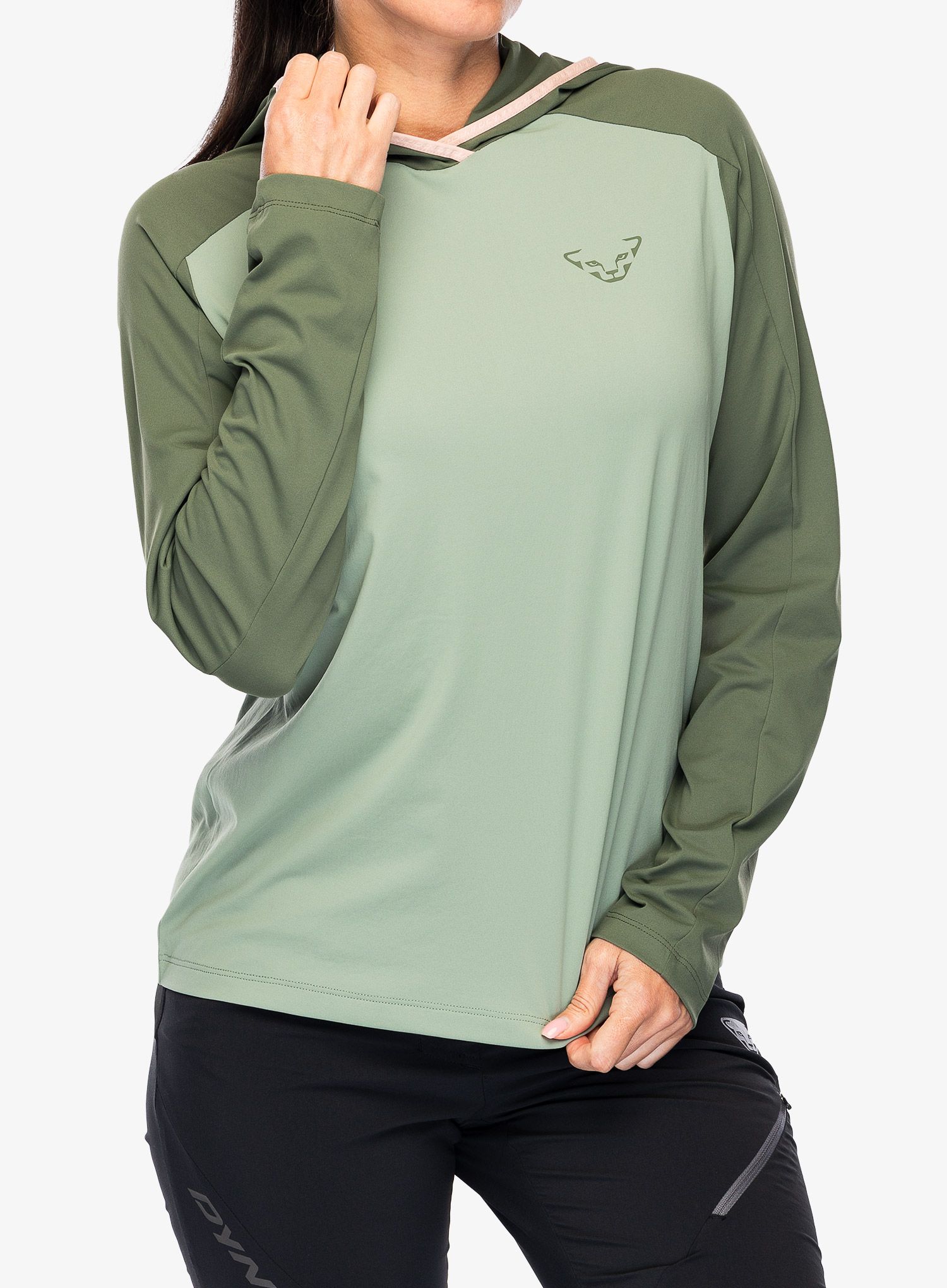 Ženska jopa s kapuco Dynafit Traverse Sun Hoody - thyme