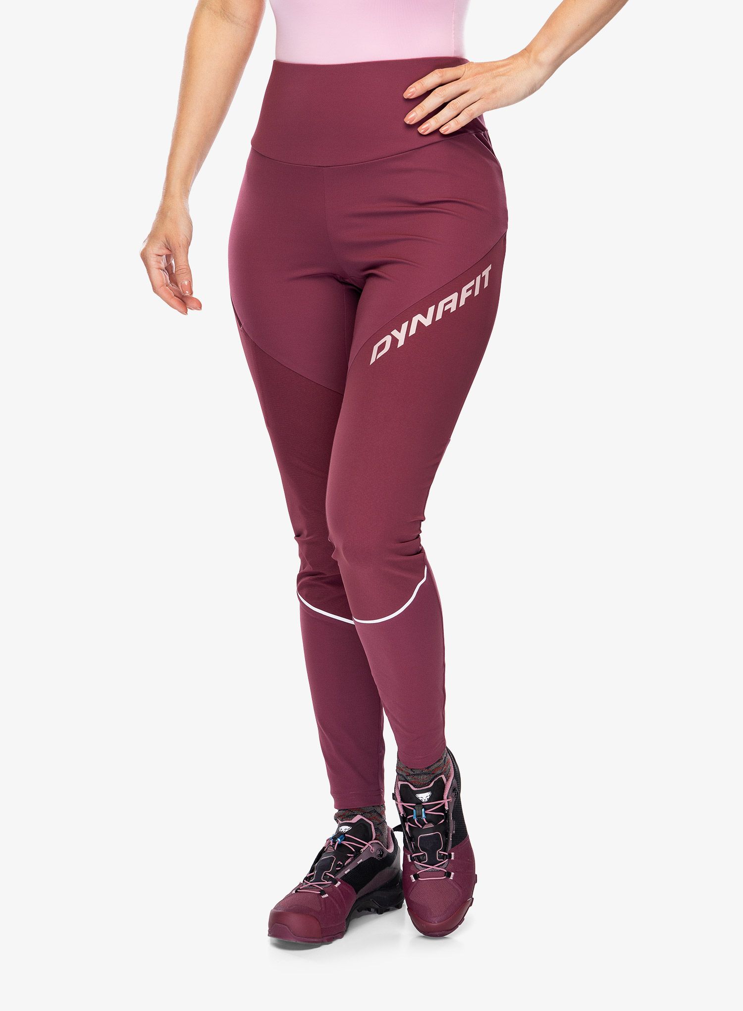Ženske pohodniške hlače Dynafit Traverse Tights - burgundy