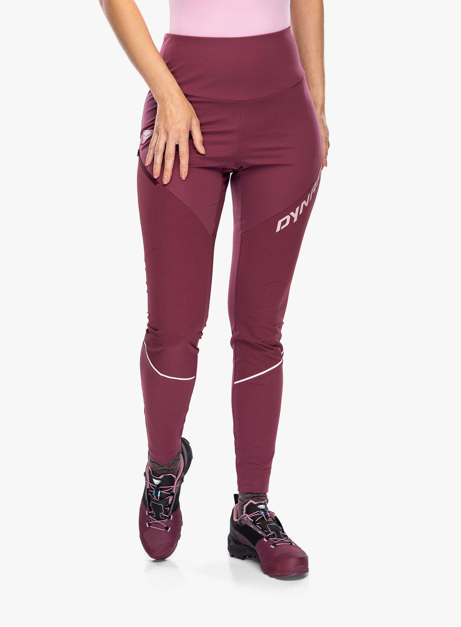 Ženske pohodniške hlače Dynafit Traverse Tights - burgundy