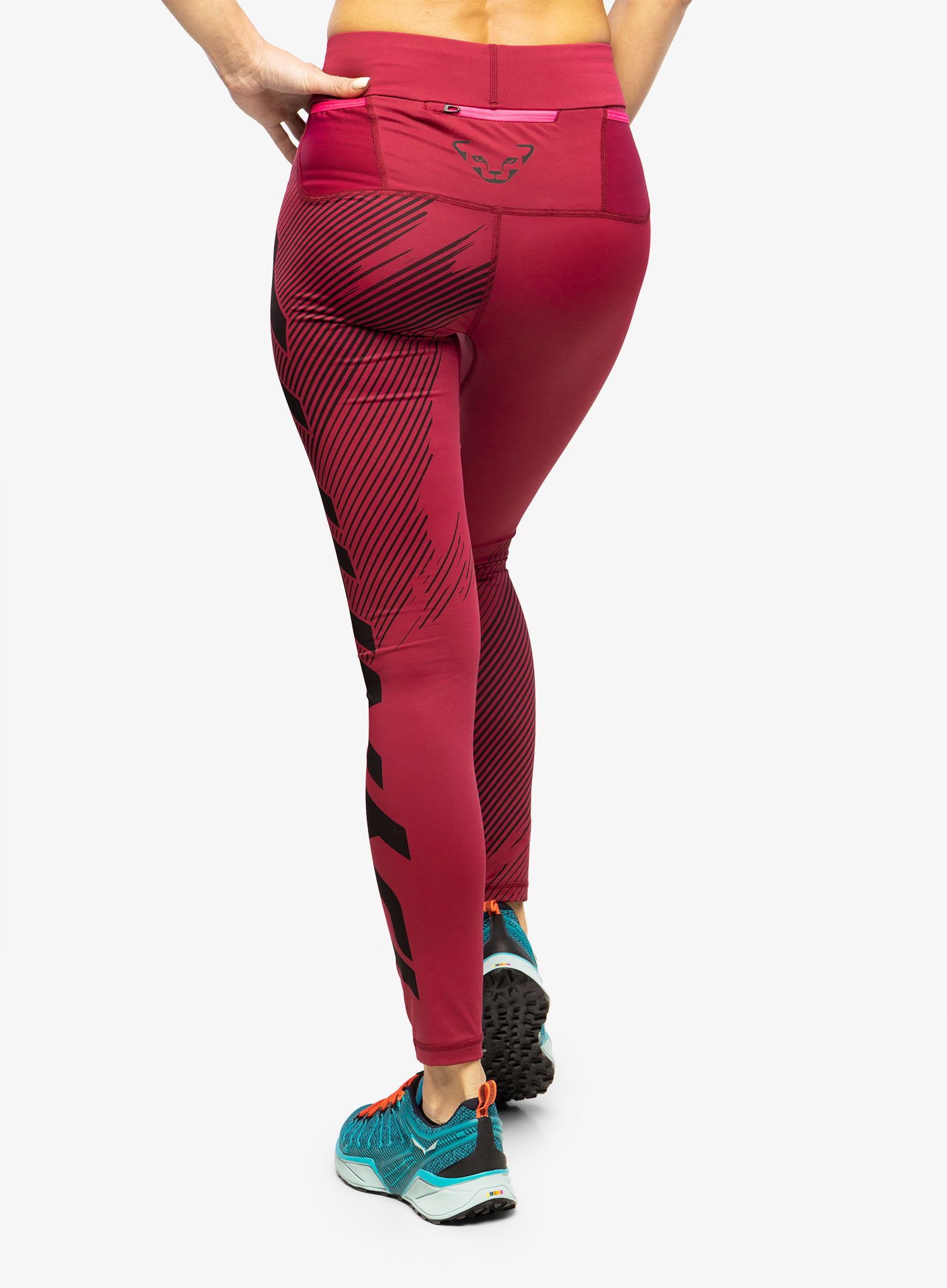 Ženske tekaške pajkice Dynafit Ultra Graphic Long Tights  - beet red