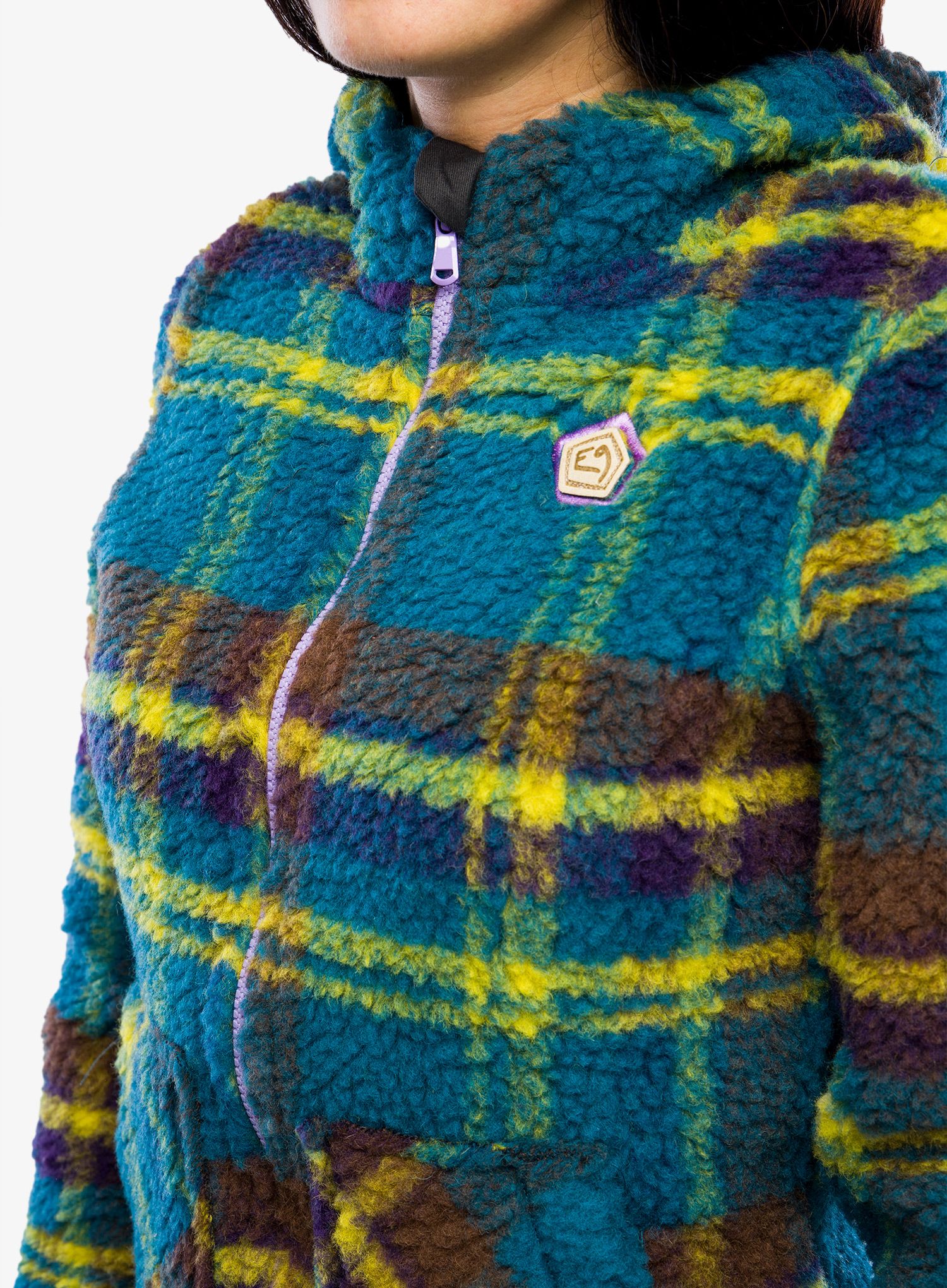 Ženski flis E9 Anais - green tartan