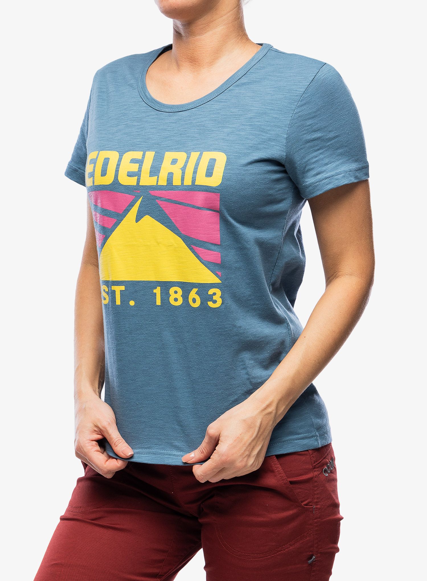 Ženska bombažna majica Edelrid Highball T-Shirt V - petrol