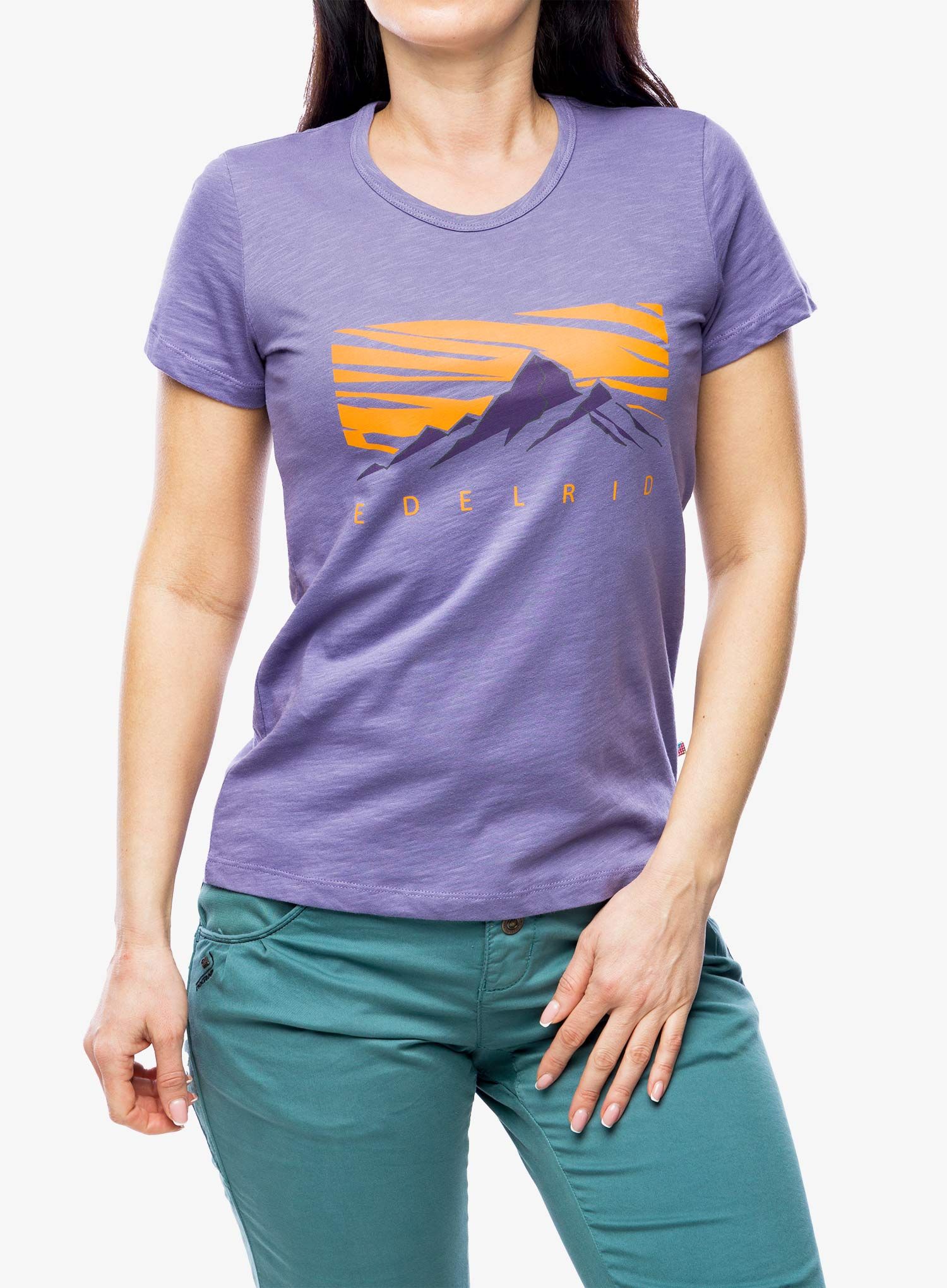 Ženska majica s potiskom Edelrid Highball Wo T-Shirt V - lilac