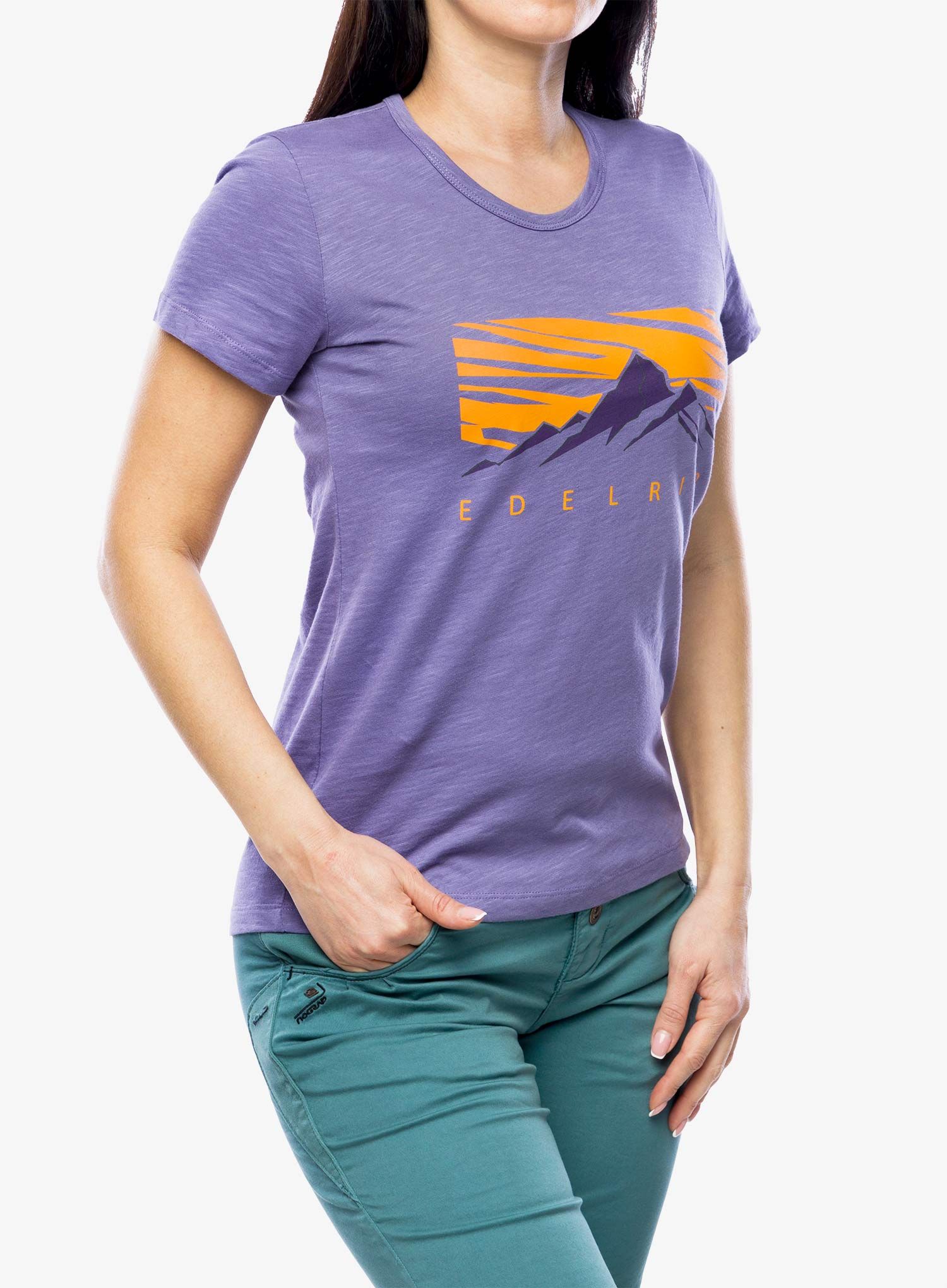 Ženska majica s potiskom Edelrid Highball Wo T-Shirt V - lilac
