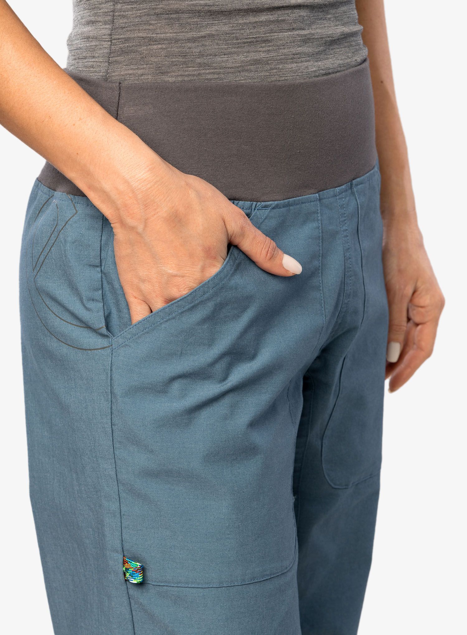 Ženske plezalne hlače Edelrid Wo Sansara Pants III - bluegrey