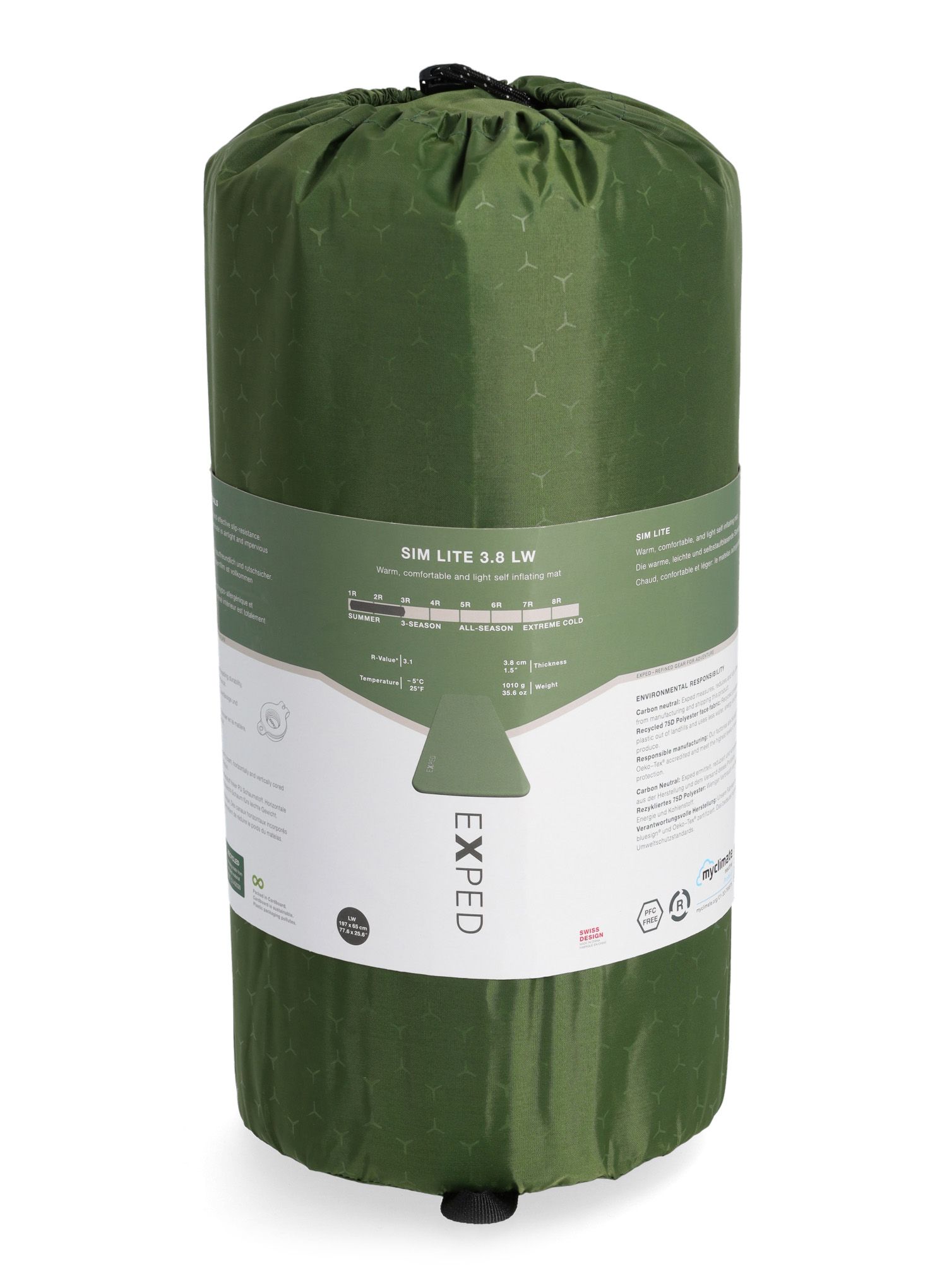 Samonapihljiva blazina Exped SIM Lite 3.8 LW - green