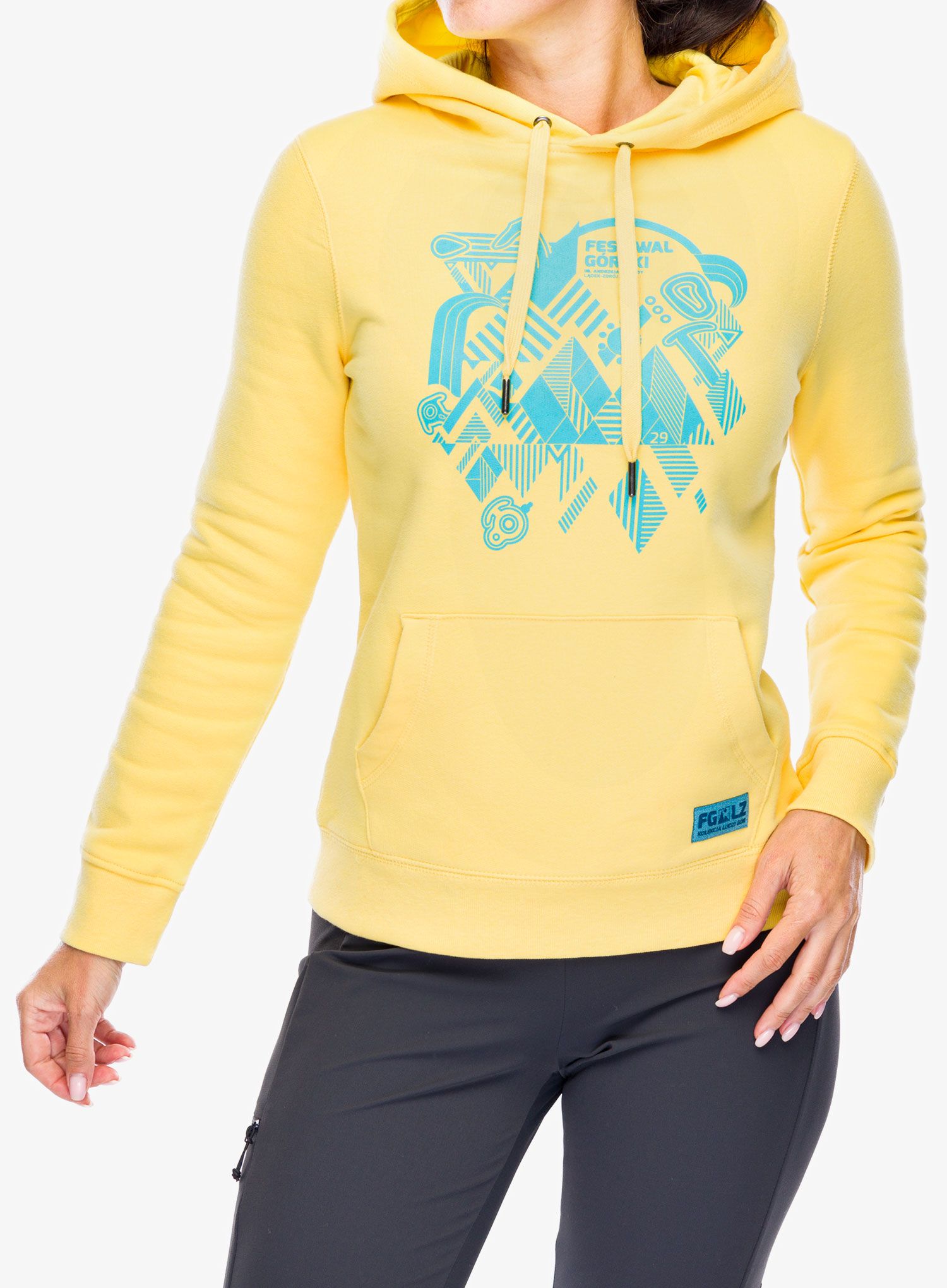 Ženska jopa s kapuco .29 Festiwal Górski 2024 Lądek-Zdrój - yellow/turquoise