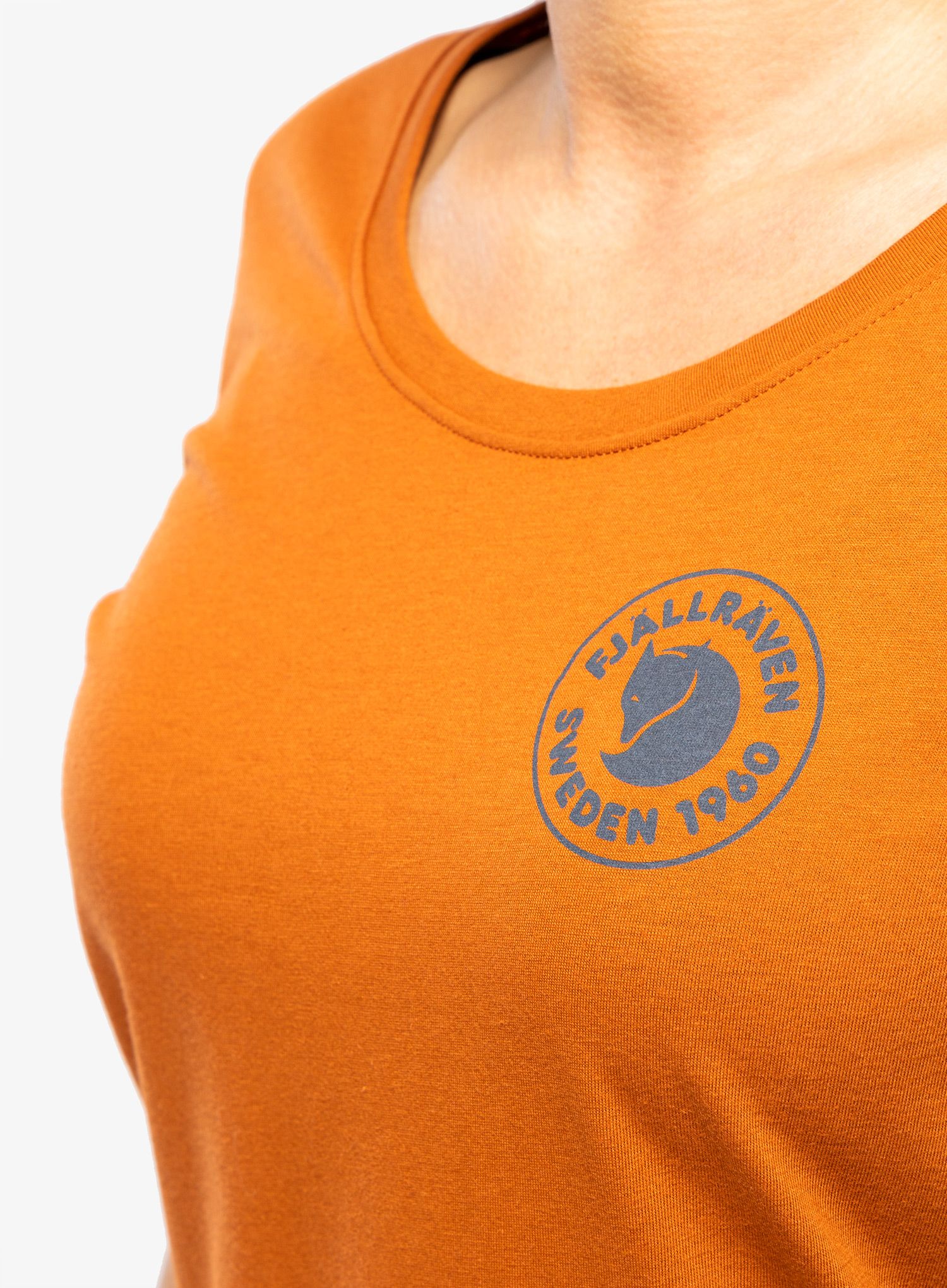 Ženska bombažna majica Fjallraven 1960 Logo T-shirt - terracotta brown