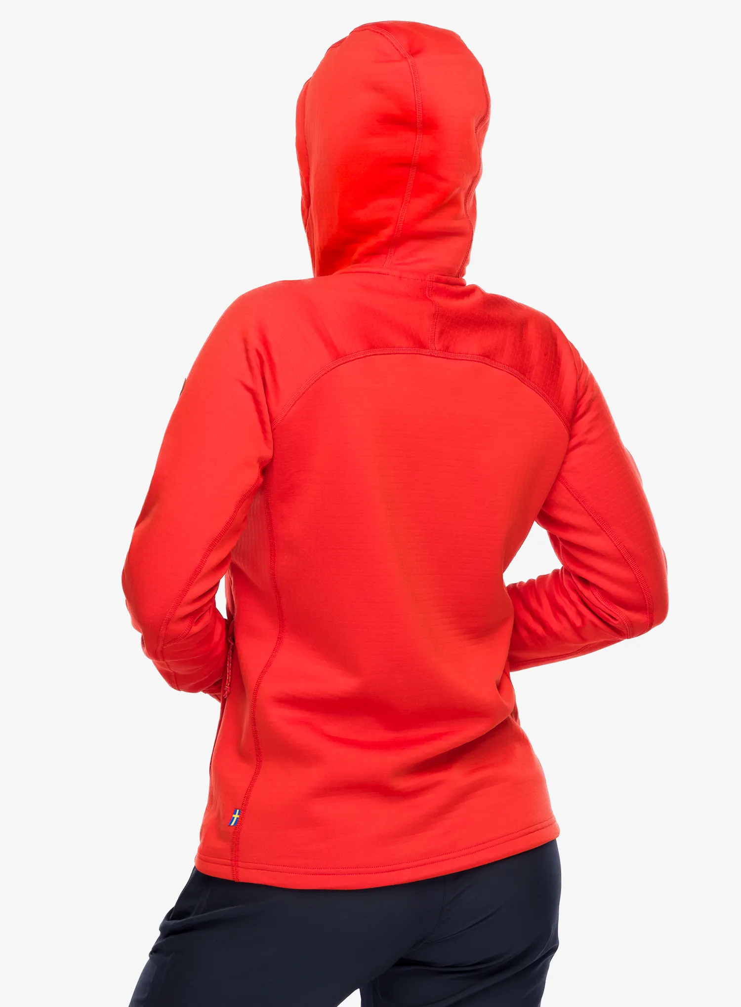 Ženski flis Fjallraven Abisko Grid Fleece Hoodie - flame orange