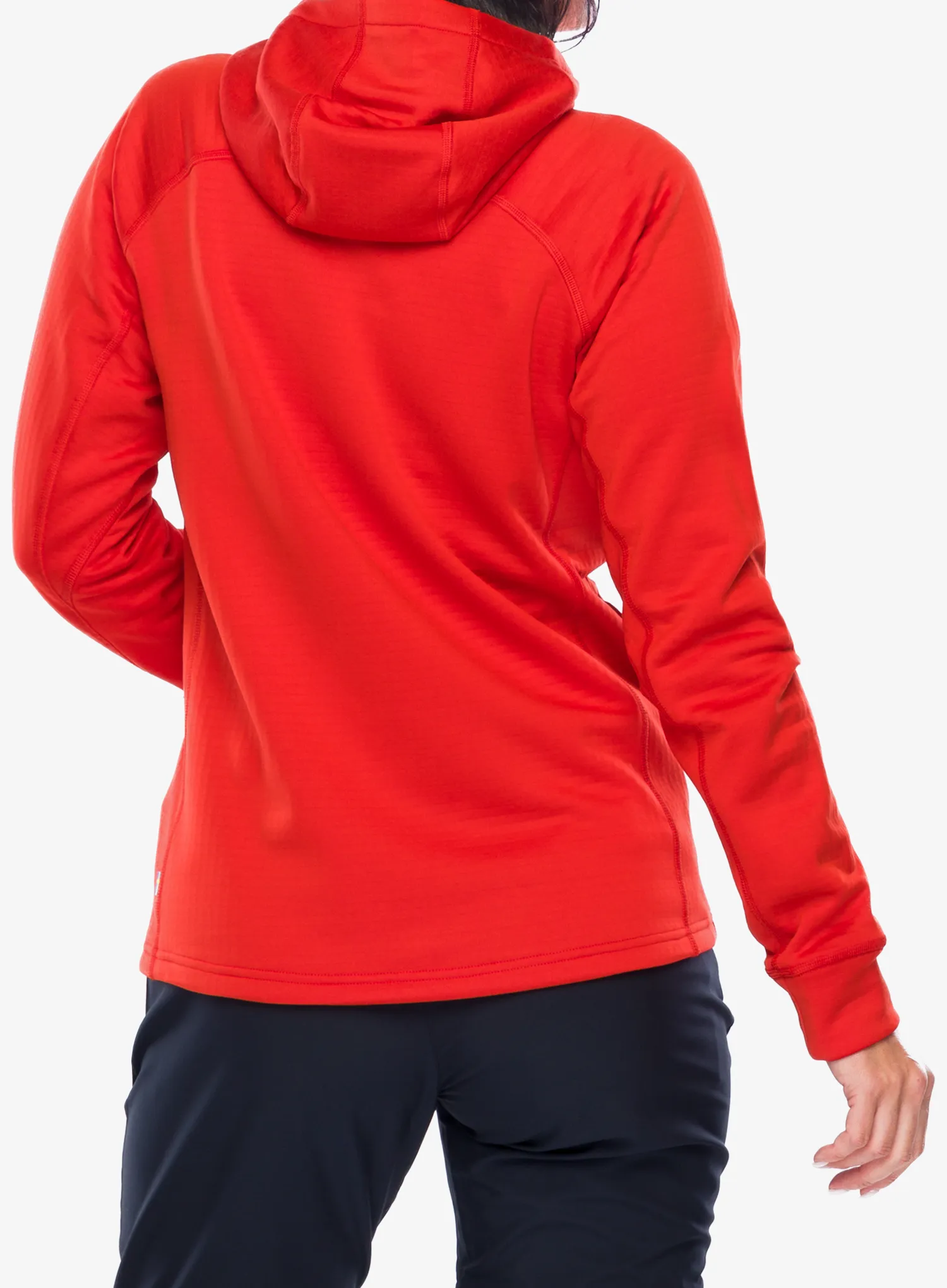 Ženski flis Fjallraven Abisko Grid Fleece Hoodie - flame orange