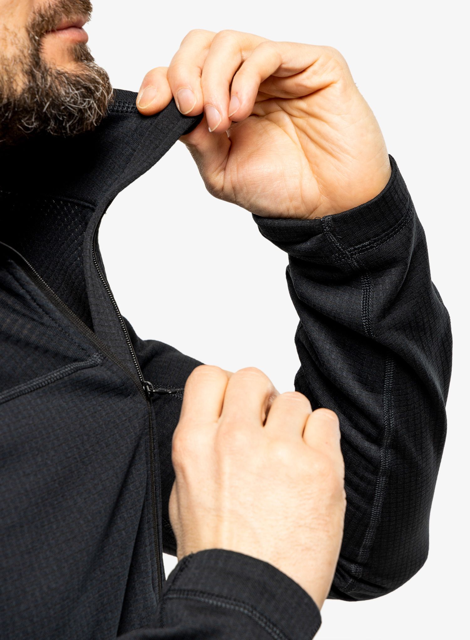 Flis Fjallraven Abisko Lite Fleece Half Zip - black
