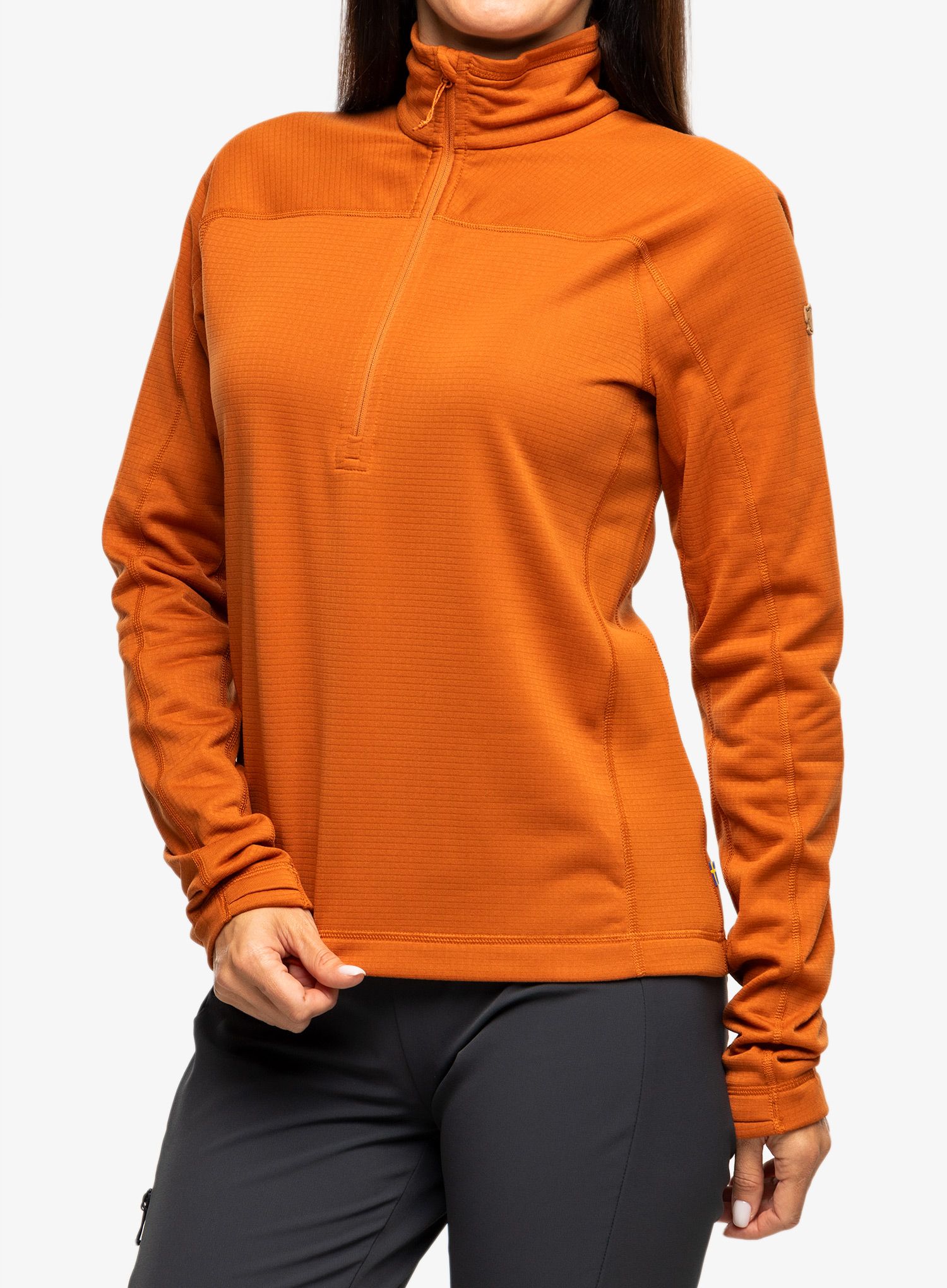 Ženski flis Fjallraven Abisko Lite Fleece Half Zip - terracotta brown