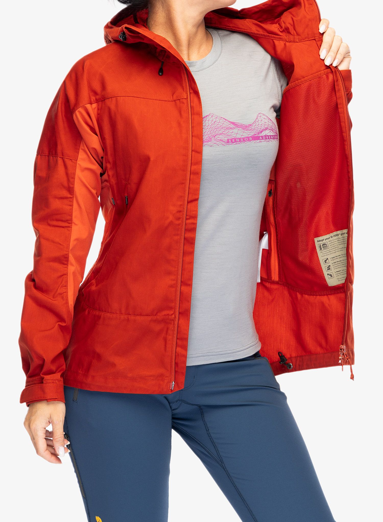 Ženska jakna Fjallraven Abisko Lite Trekking Jacket - cabin red/rowan red