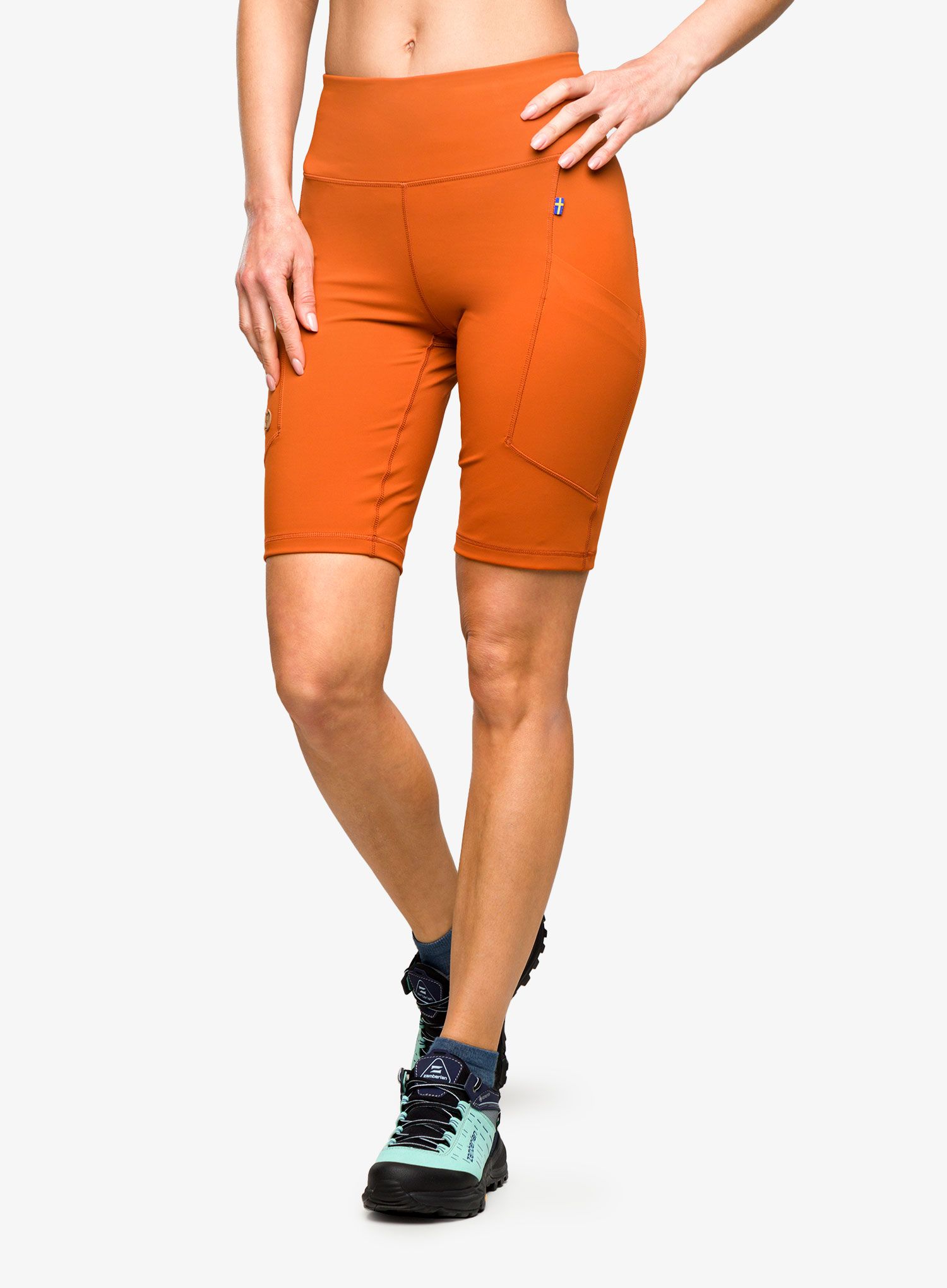 Ženske pohodniške kratke hlače Fjallraven Abisko Short Tights - terracotta brown