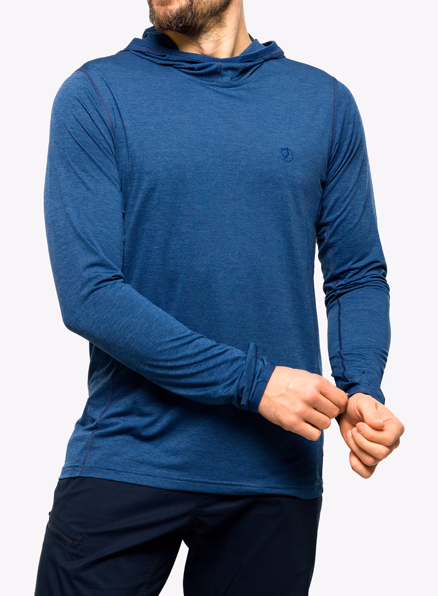 Jopica s kapuco Fjallraven Abisko Sun-hoodie - indigo blue