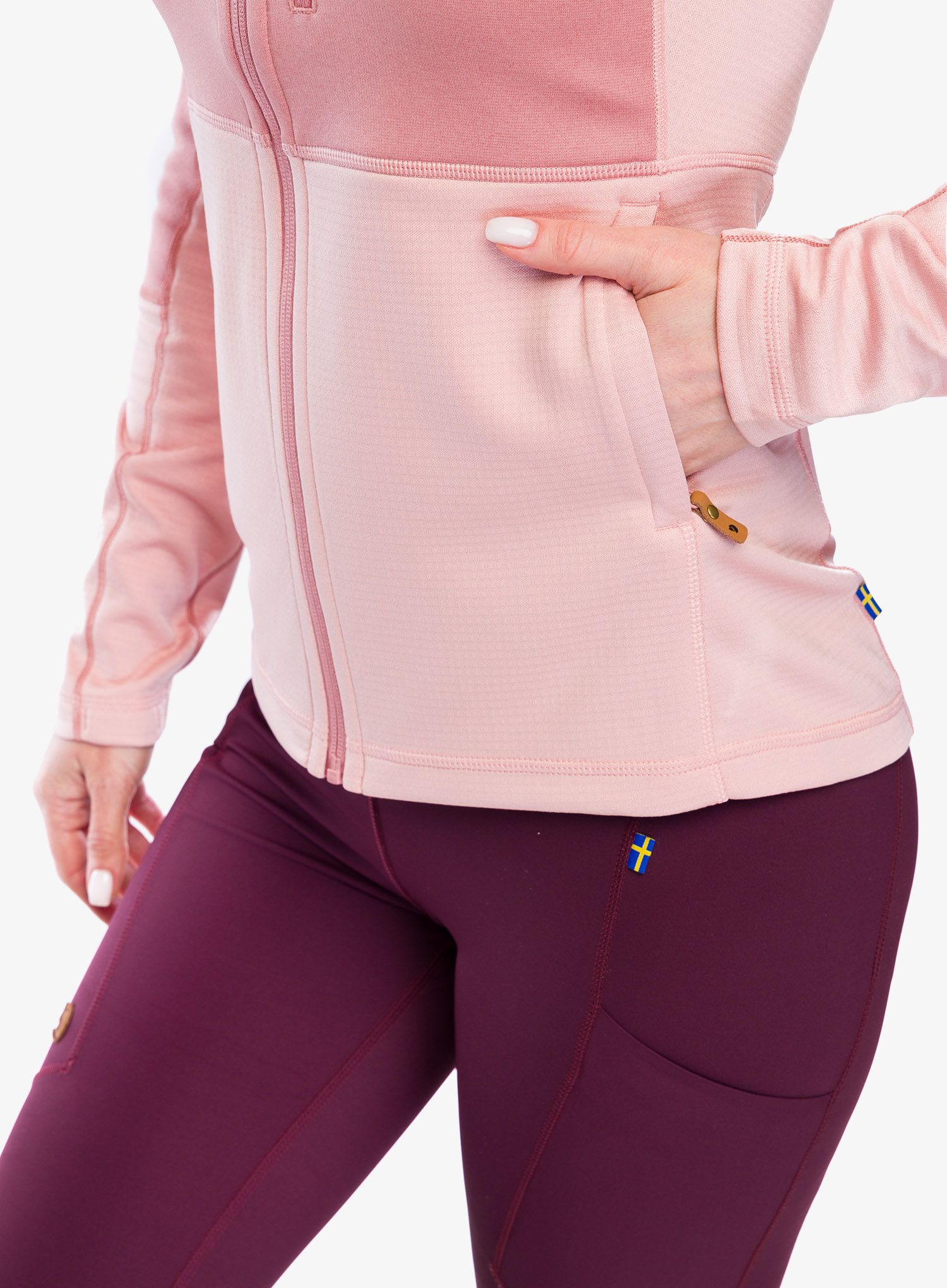 Ženska jopica Fjallraven Abisko Trail Fleece - chalk rose/dusty rose