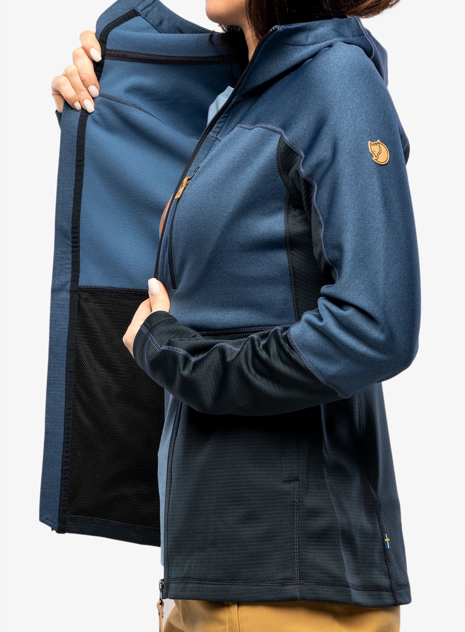Ženska jopica Fjallraven Abisko Trail Fleece - dark navy/indigo blue