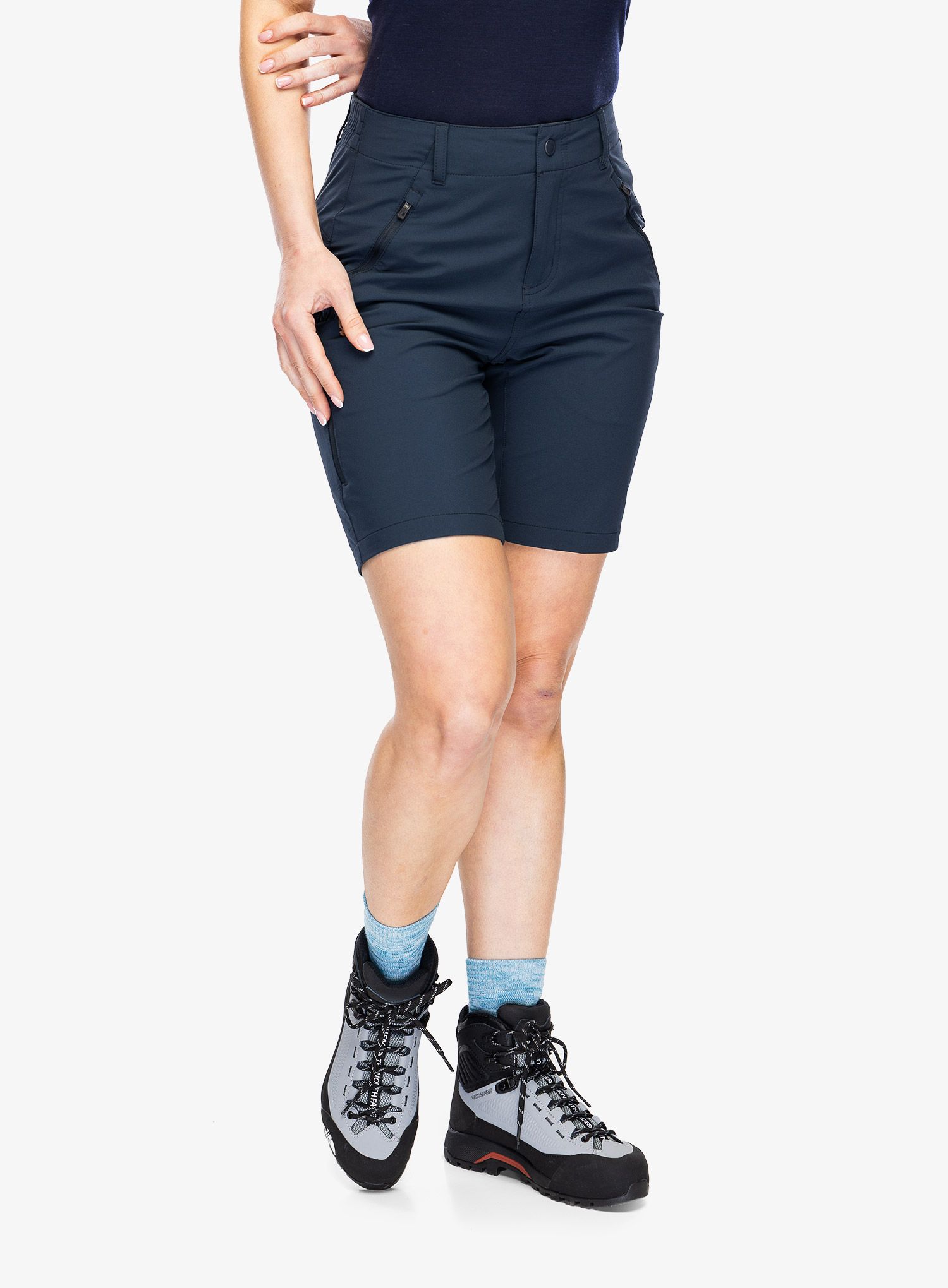Ženske pohodniške kratke hlače Fjallraven Abisko Trail Stretch Shorts - dark navy