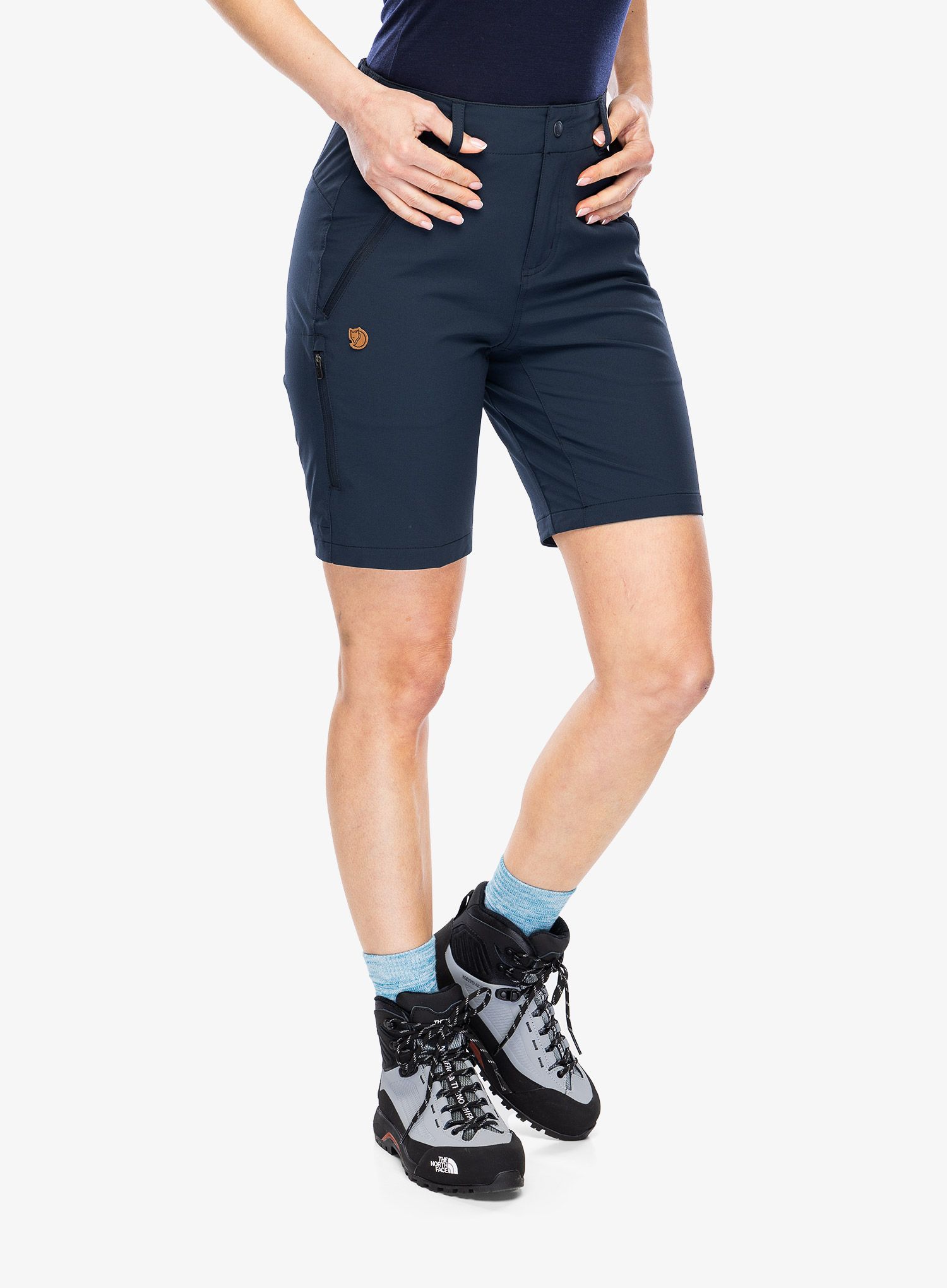 Ženske pohodniške kratke hlače Fjallraven Abisko Trail Stretch Shorts - dark navy