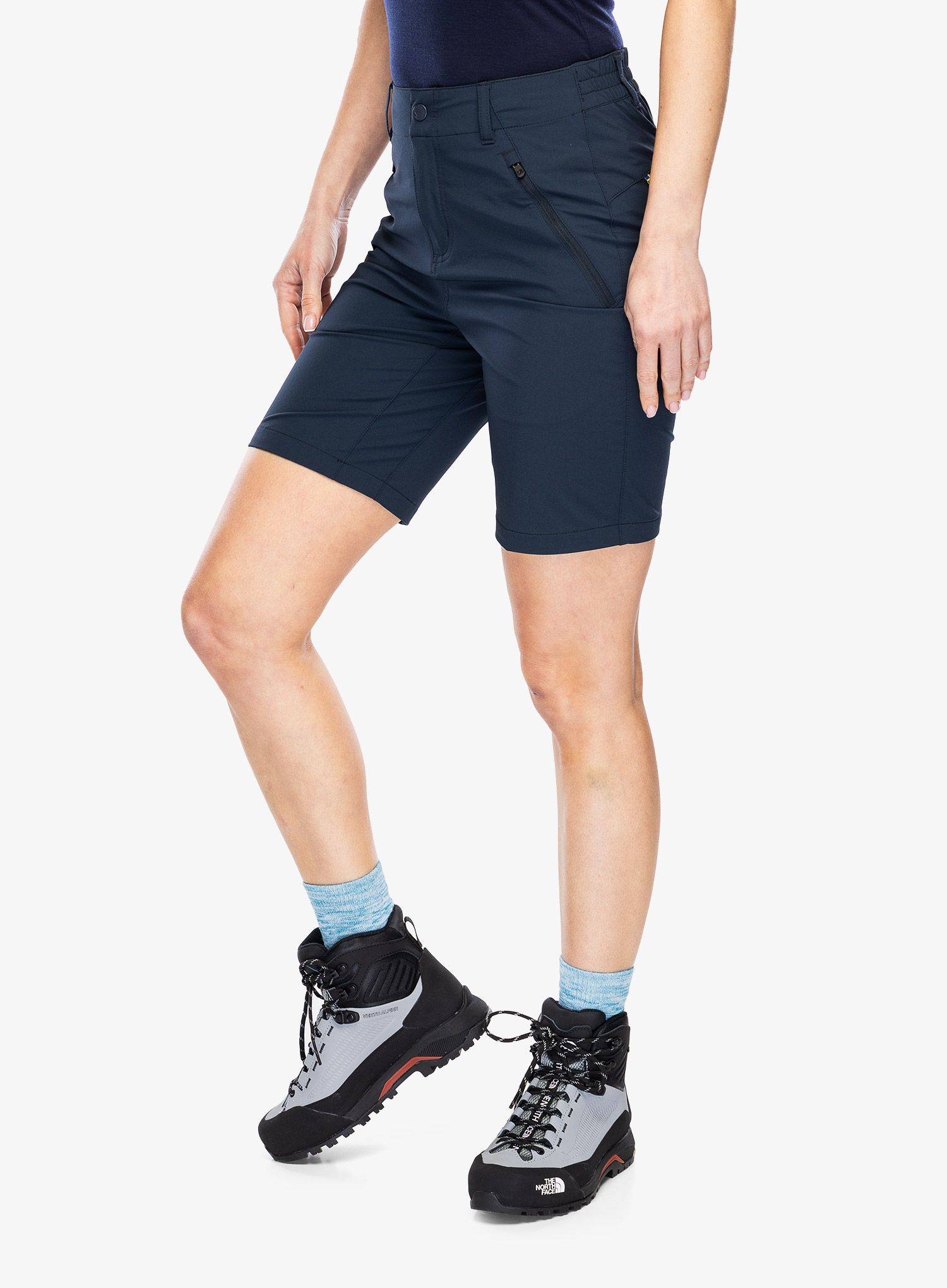 Ženske pohodniške kratke hlače Fjallraven Abisko Trail Stretch Shorts - dark navy