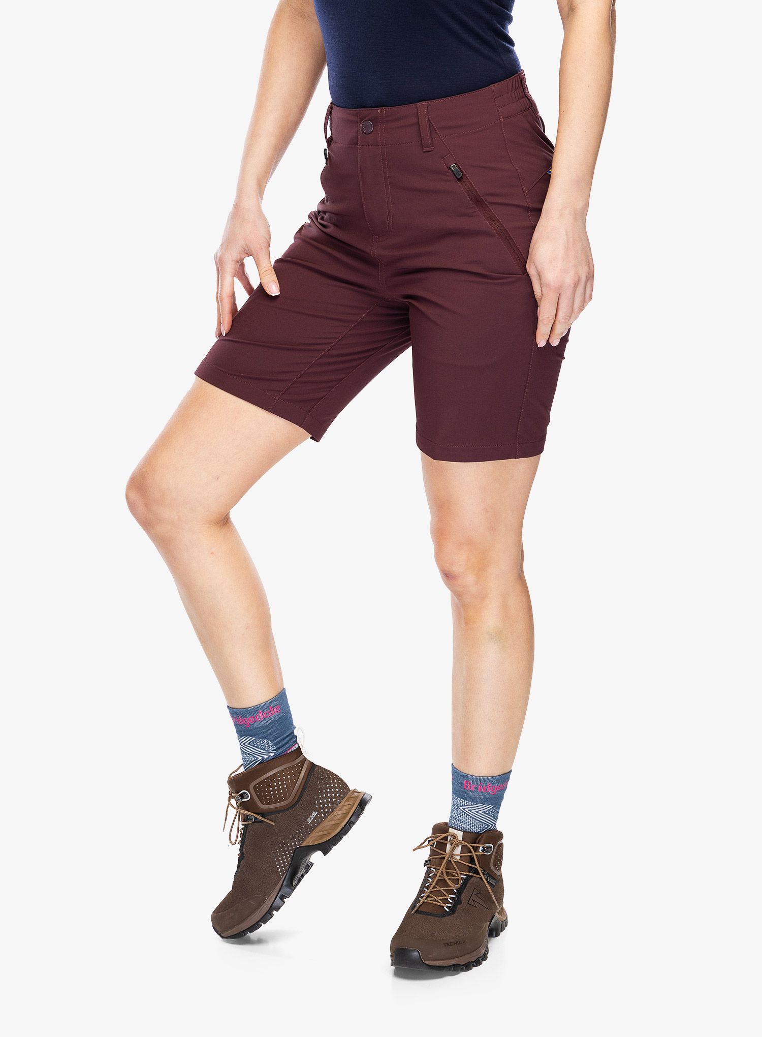 Ženske pohodniške kratke hlače Fjallraven Abisko Trail Stretch Shorts - port