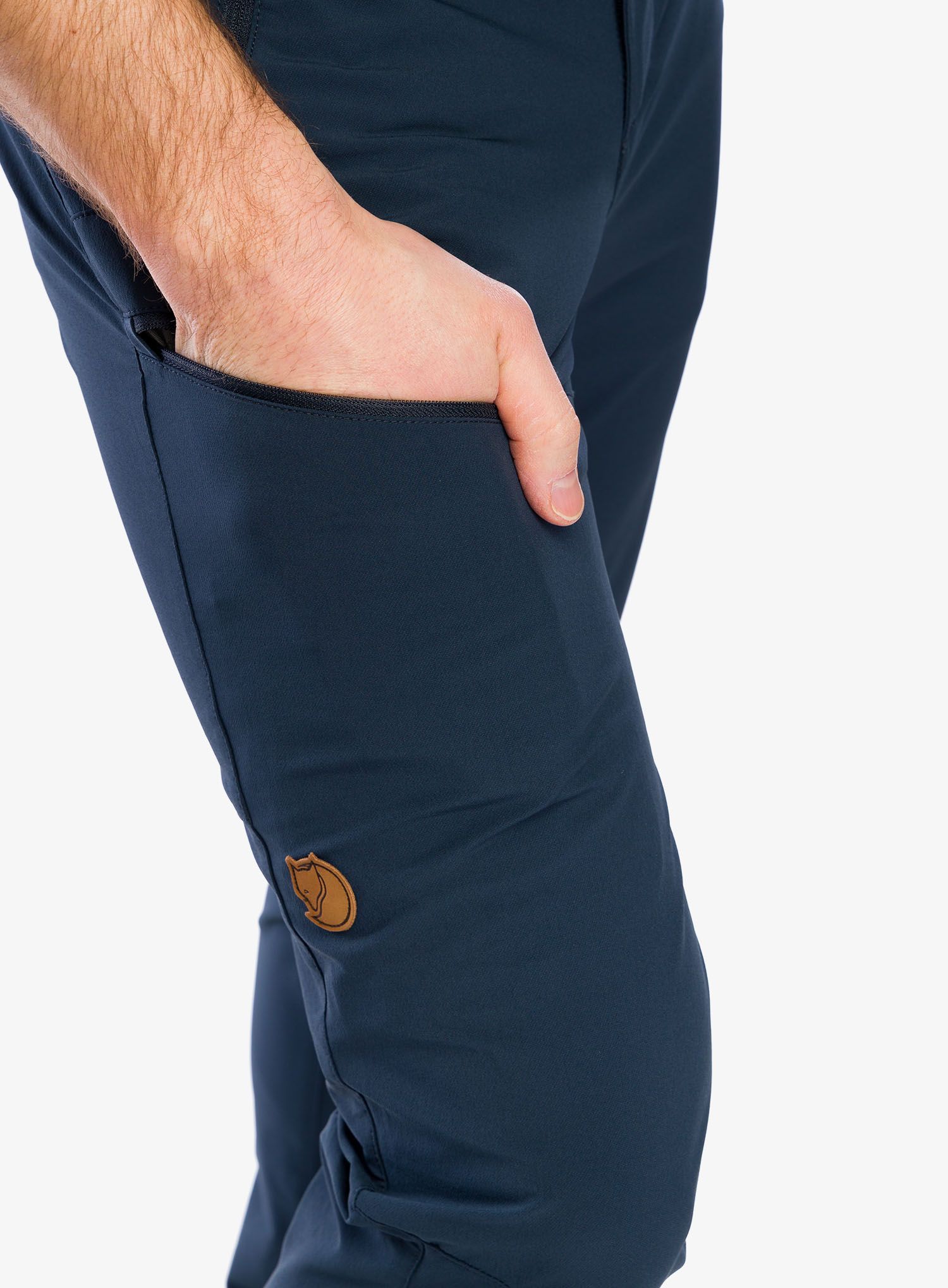 Pohodne hlače Fjallraven Abisko Trail Stretch Trousers - dark navy