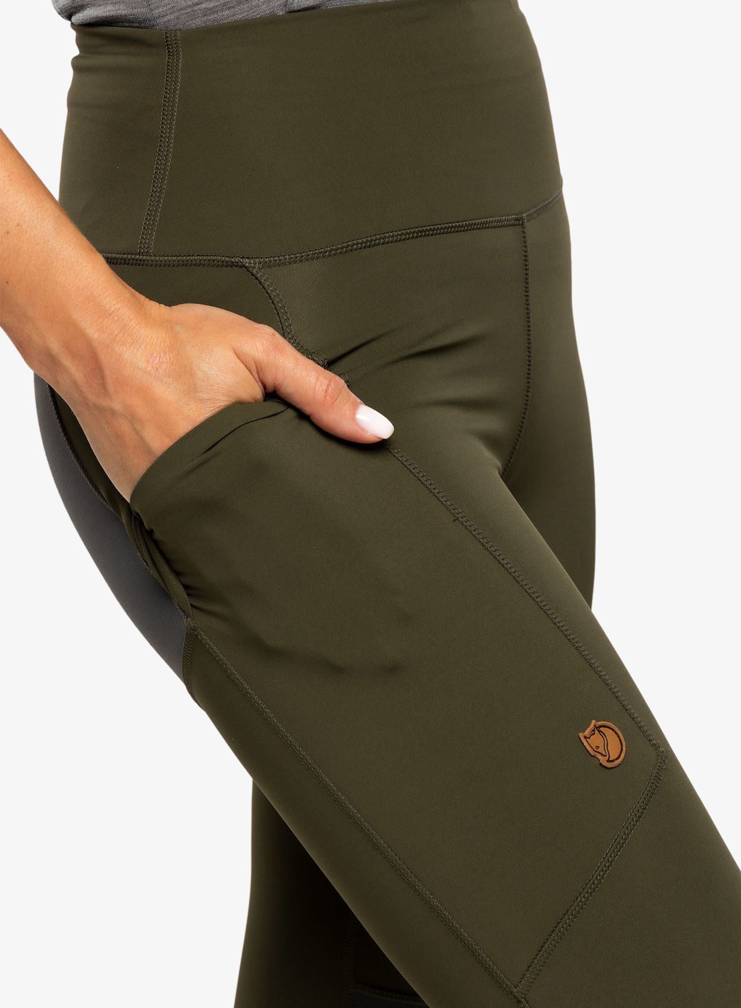 Ženske hlače Fjallraven Abisko Trekking Tights Pro - deep forest/iron grey