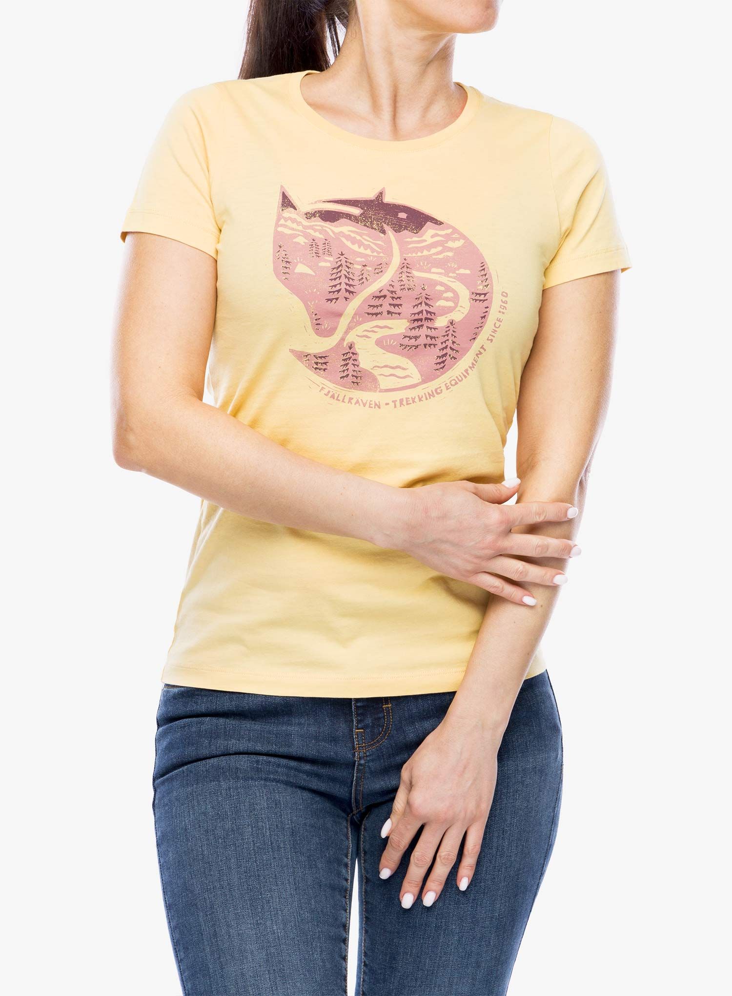 Ženska majica Fjallraven Arctic Fox Print T-shirt - mais yellow