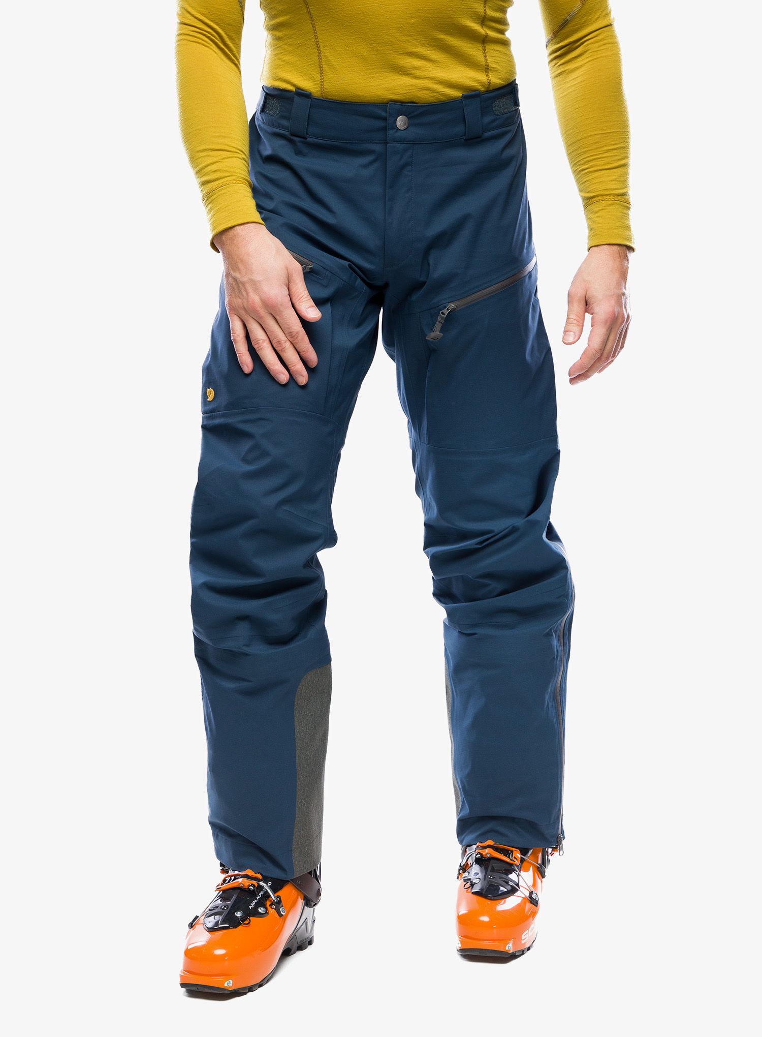 Hlače Fjallraven Bergtagen Eco-Shell Trousers - mountain blue