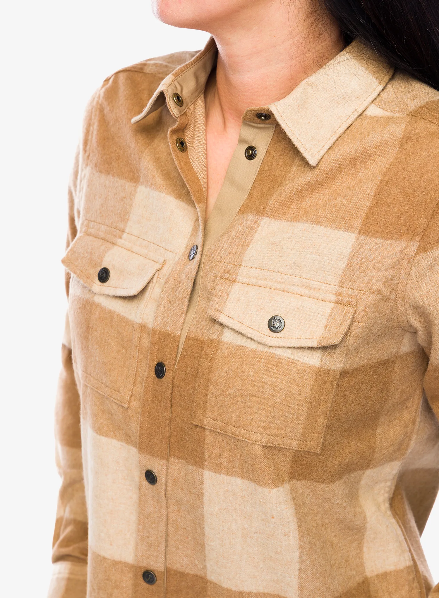 Ženska srajca Fjallraven Canada Shirt - buckwheat brown/light beige