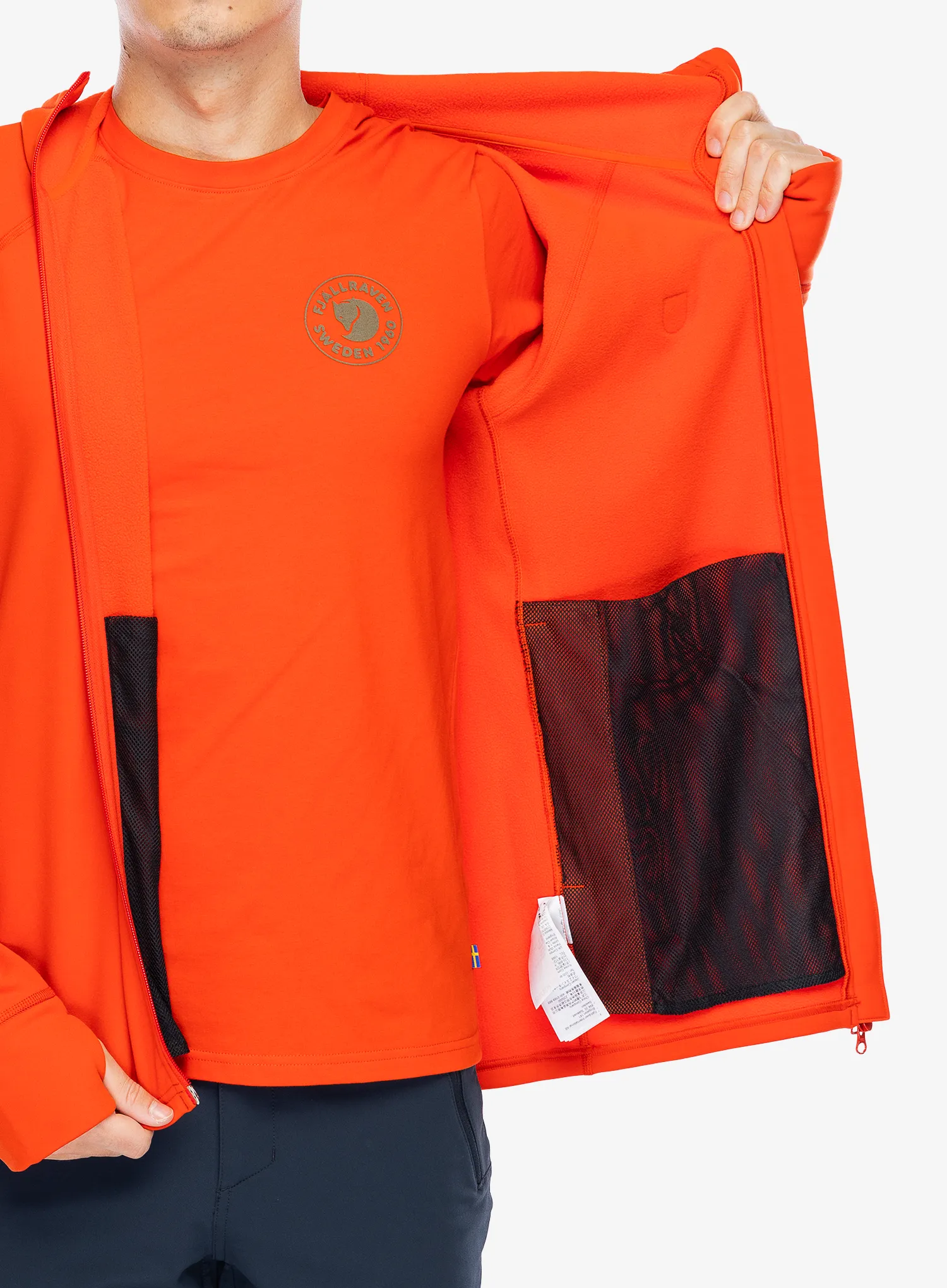 Flis Fjallraven Expedition Fleece Hoodie - flame orange