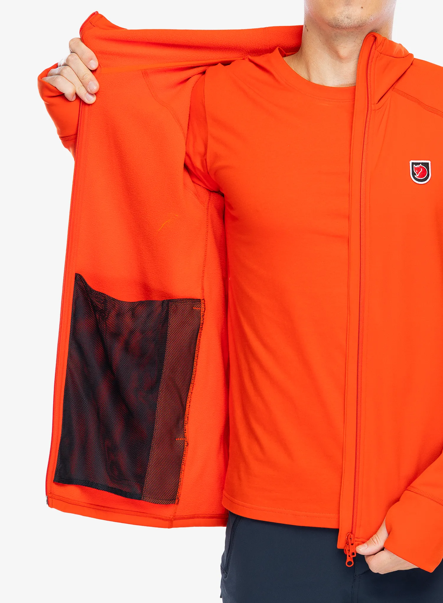 Flis Fjallraven Expedition Fleece Hoodie - flame orange