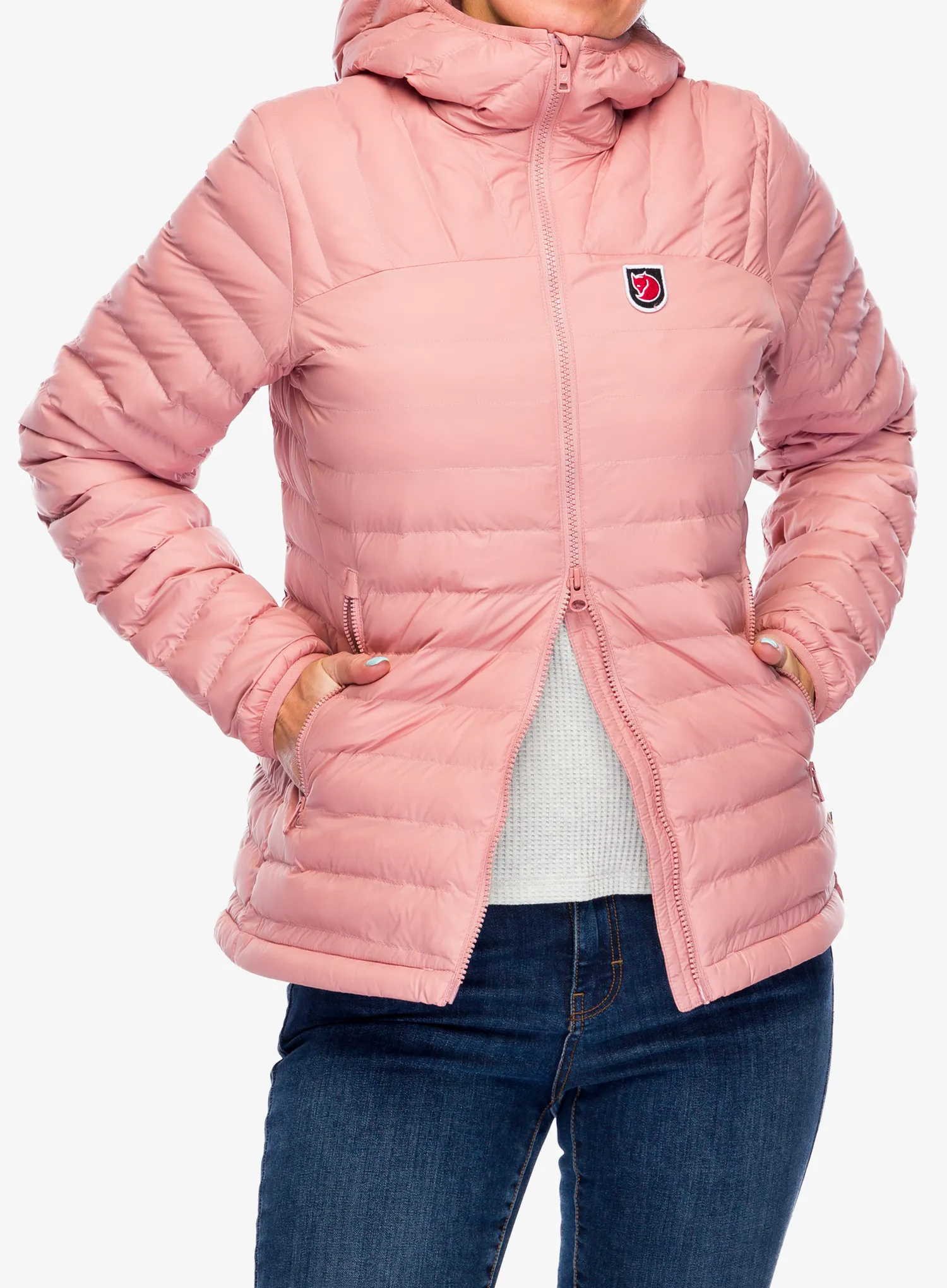 Ženska sintetična jakna Fjallraven Expedition Latt Hoodie - dusty rose