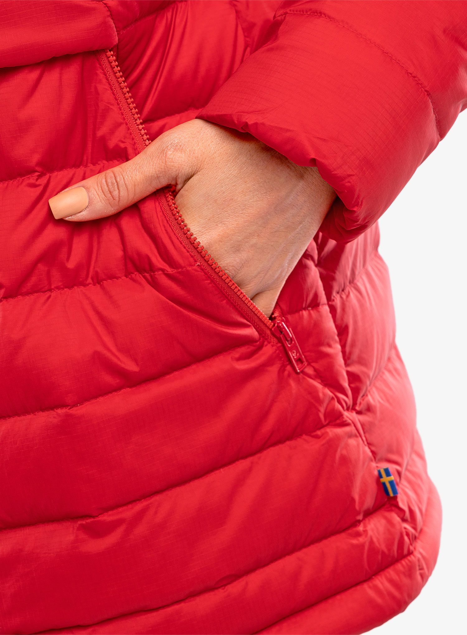 Ženska puhovka Fjallraven Expedition Pack Down Anorak - true red